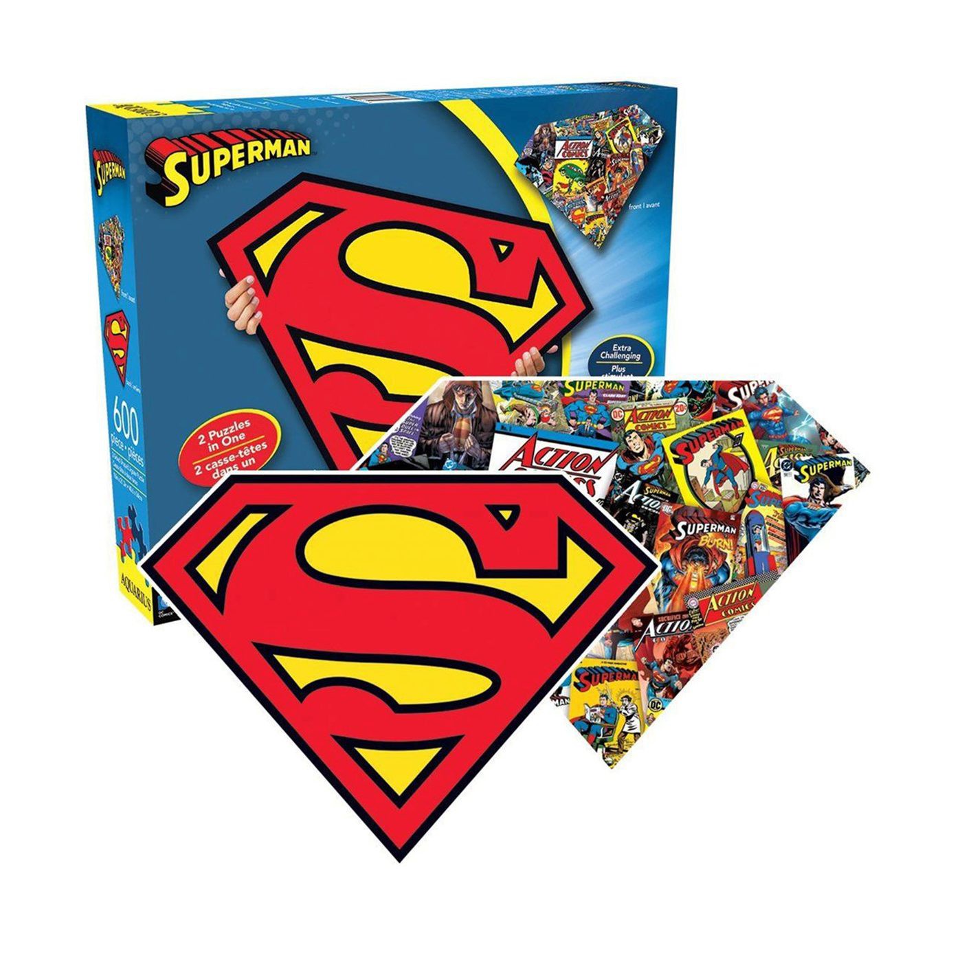 Superman Symbol 600pc Double-Sided Puzzle, Red