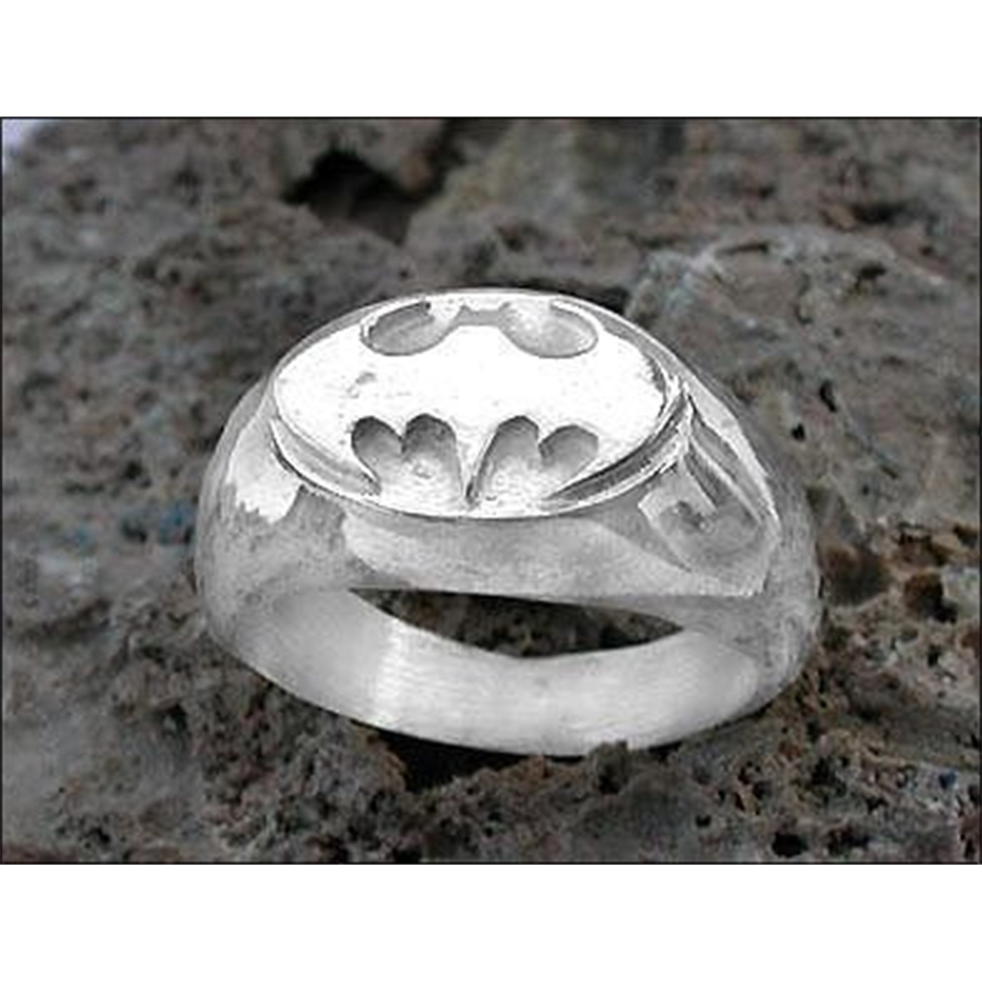 Batman Raised Sterling Silver Ring