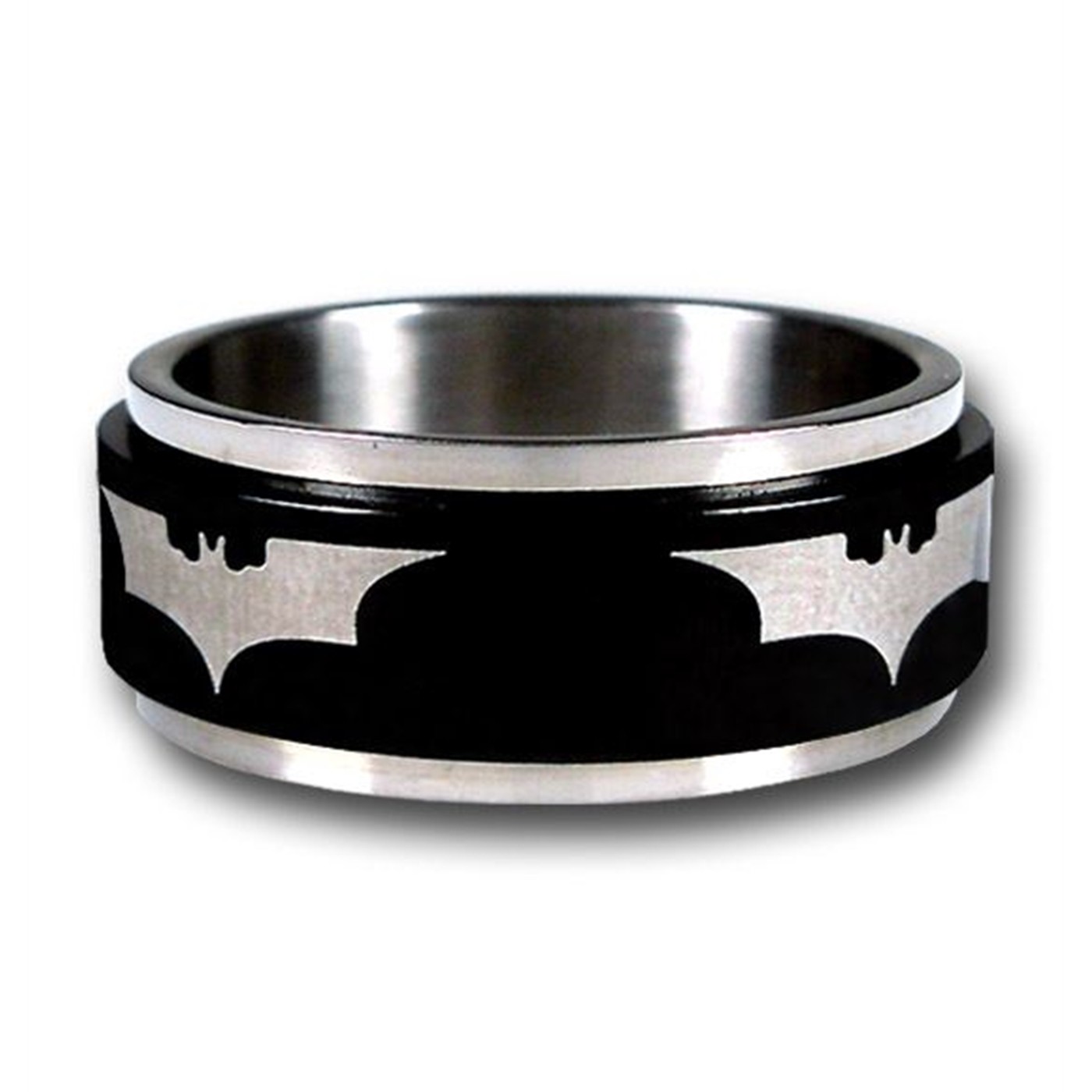 Batman Begins Symbol Black Spinner Ring