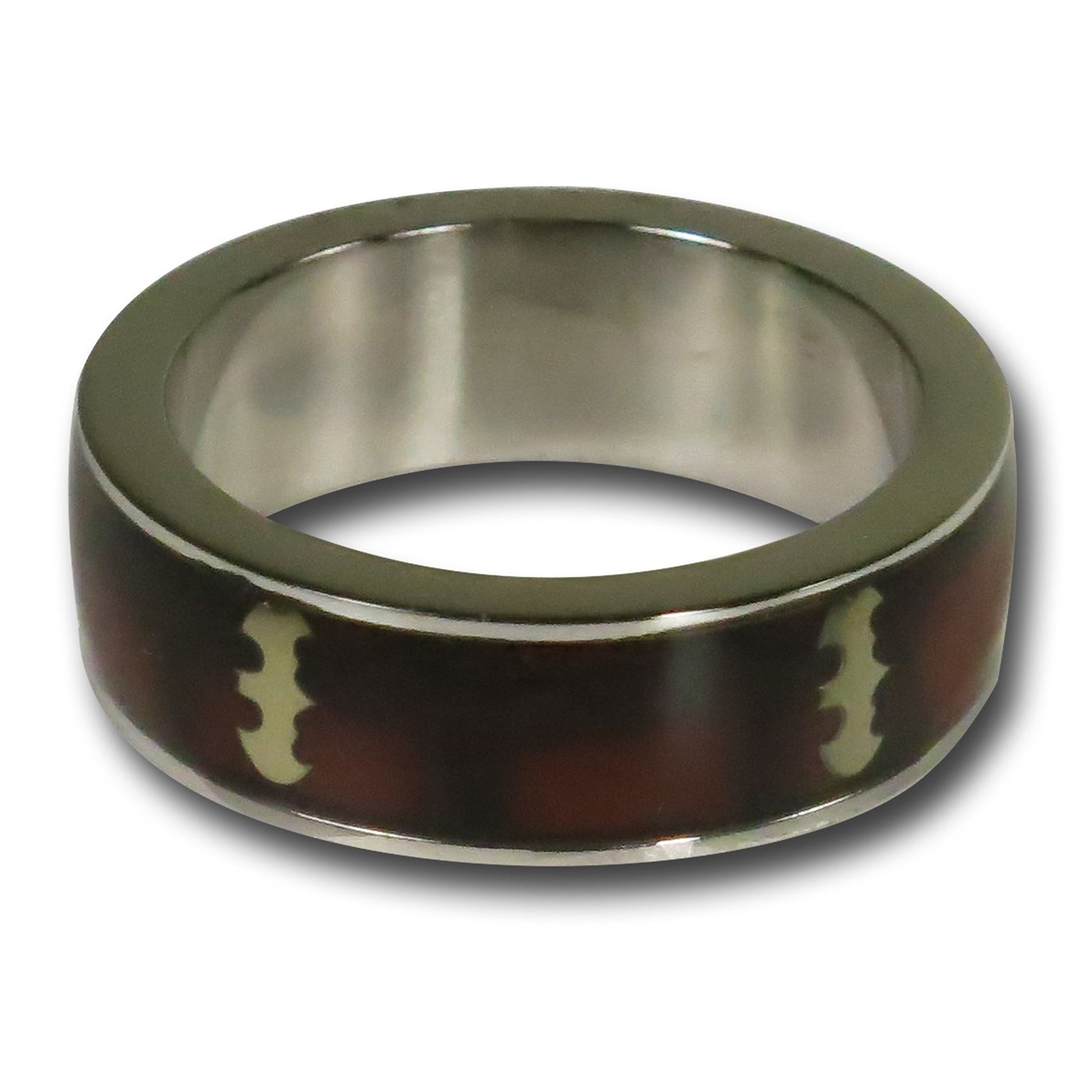 Batman Dark Wood Symbol Ring, Brown