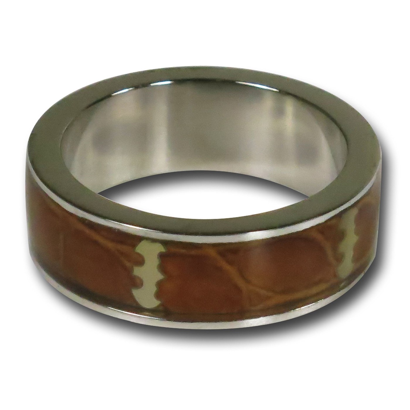Batman Light Wood Symbol Ring, Brown