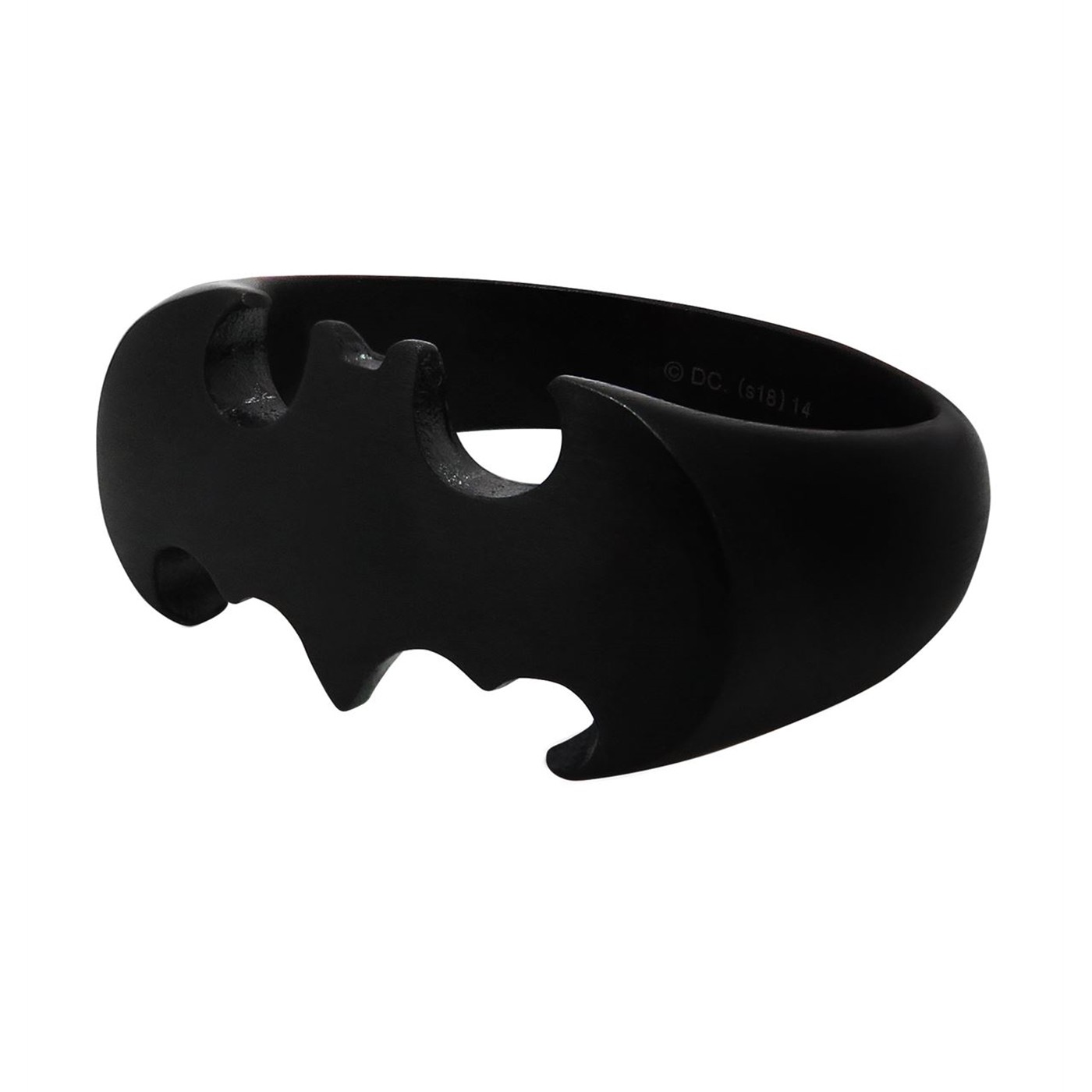 Batman Die-Cut Black Stainless Steel Ring, Black