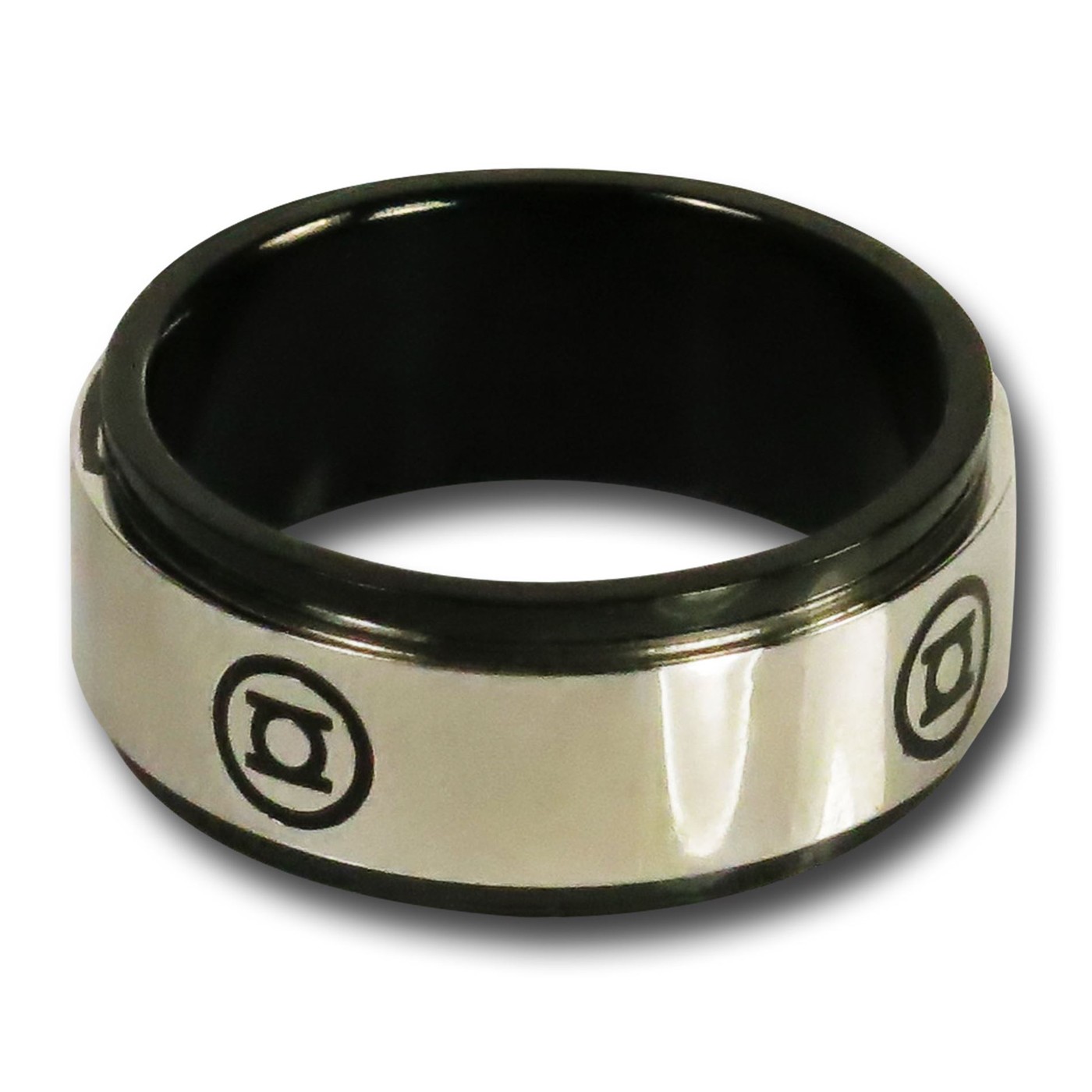 Green Lantern Silver Spinner Black Ring, Black