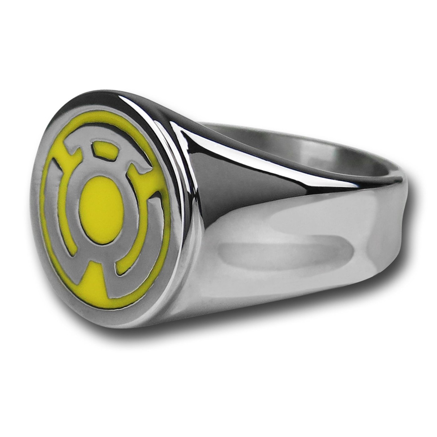 Yellow Lantern Symbol Stainless Steel Ring, Yellow