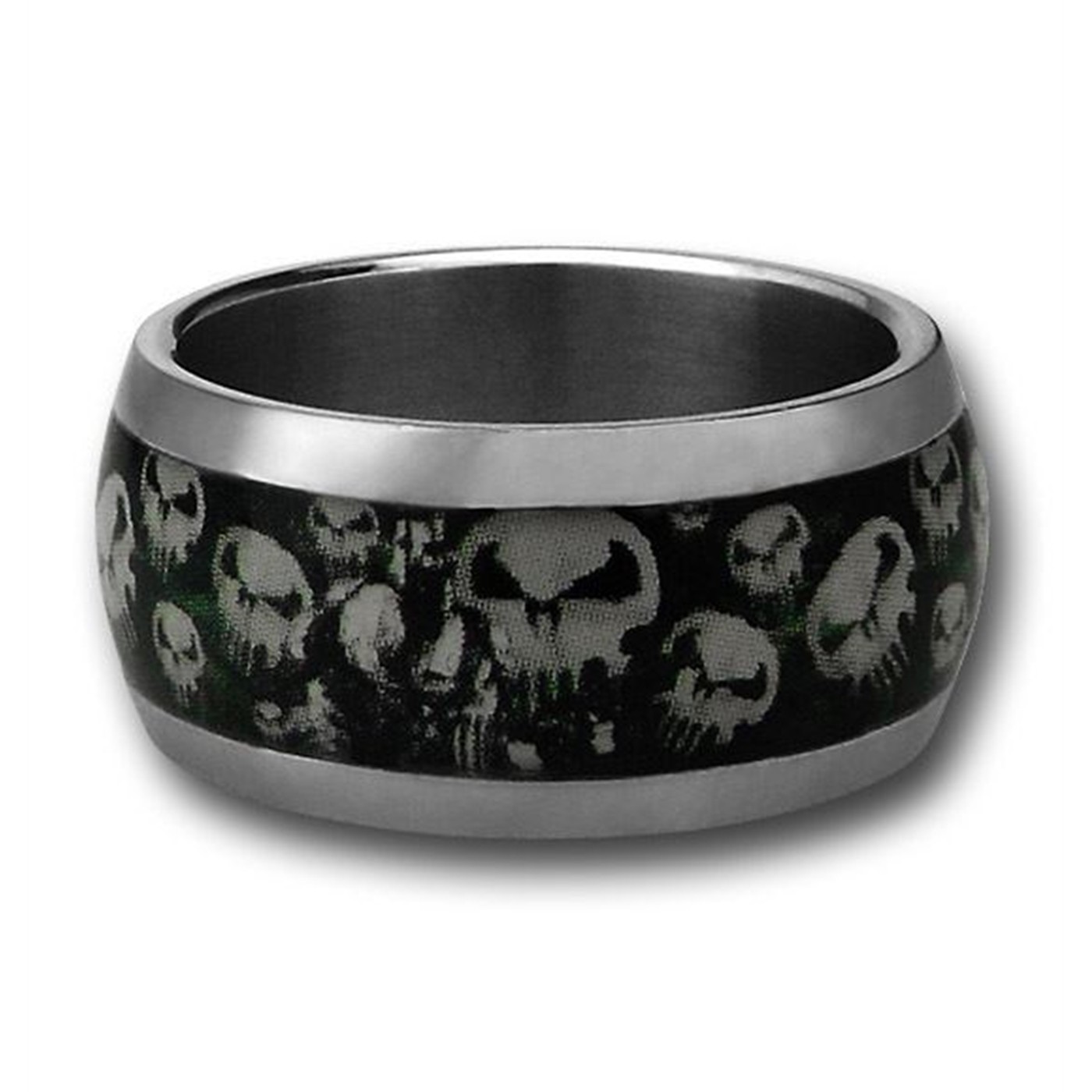 Punisher Green Skull Swarm Ring, Grey