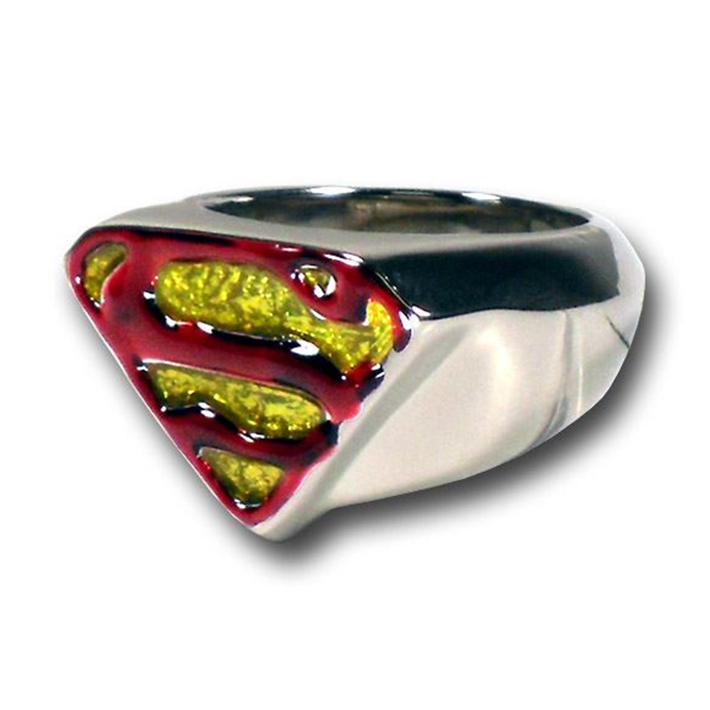 Superman Red & Yellow Symbol Ring, Grey