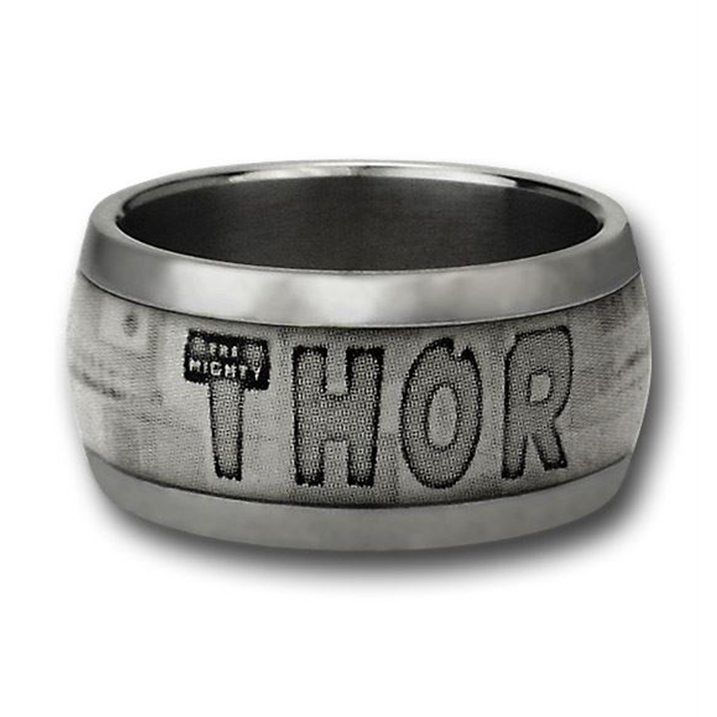 Thor White and Grey Logo Ring, Grey