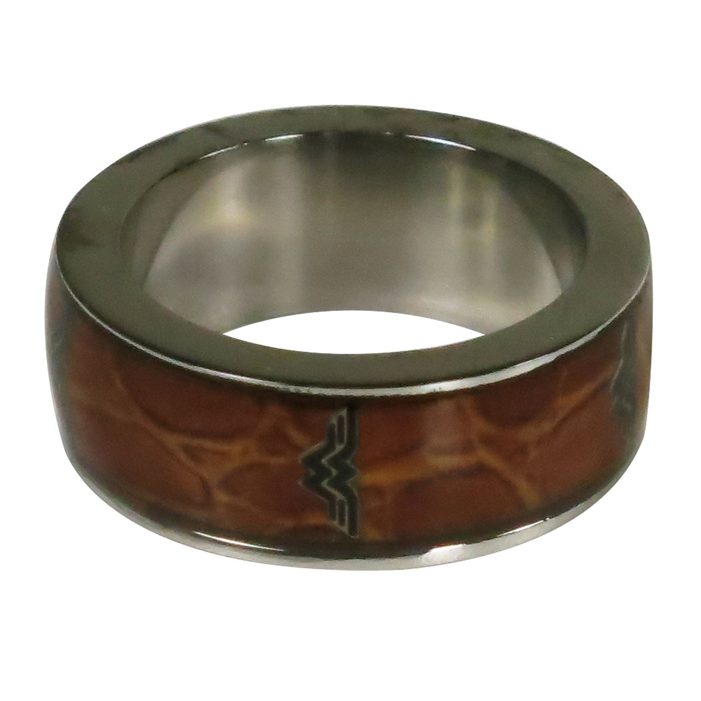 Wonder Woman Light Wood Symbol Ring, Brown