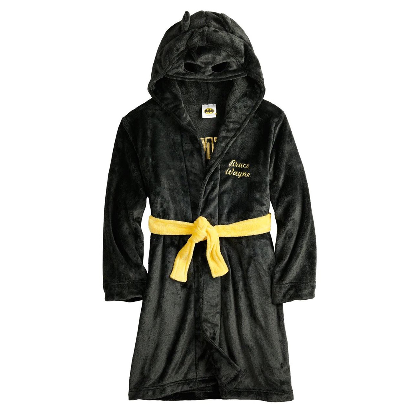 Batman Bruce Wayne Kids Hooded Robe, Black