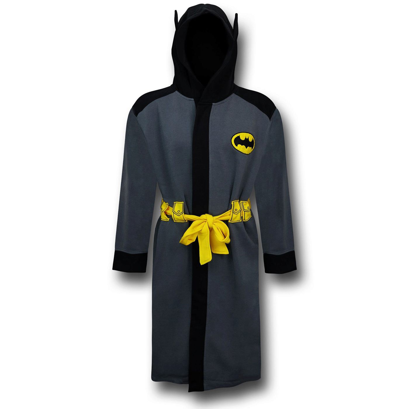 Batman Hooded Robe with Belt, Grey