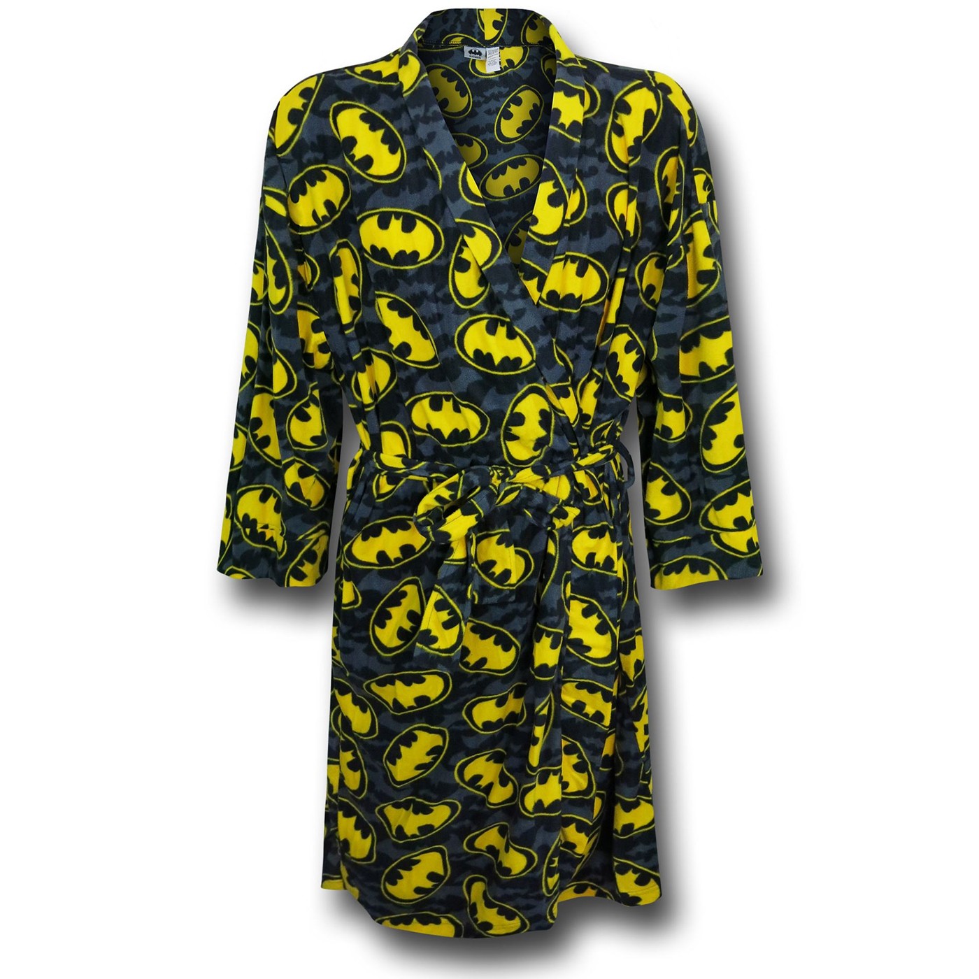 Batman Symbols Micro Fleece Men's Robe, Black