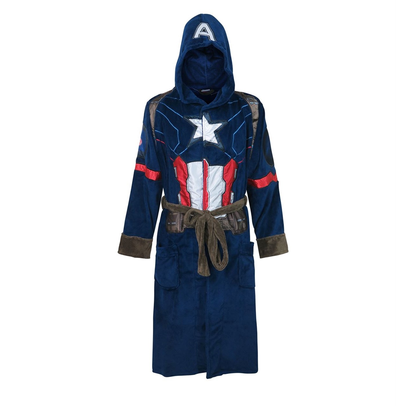 Captain America Costume Fleece Bathrobe, Blue