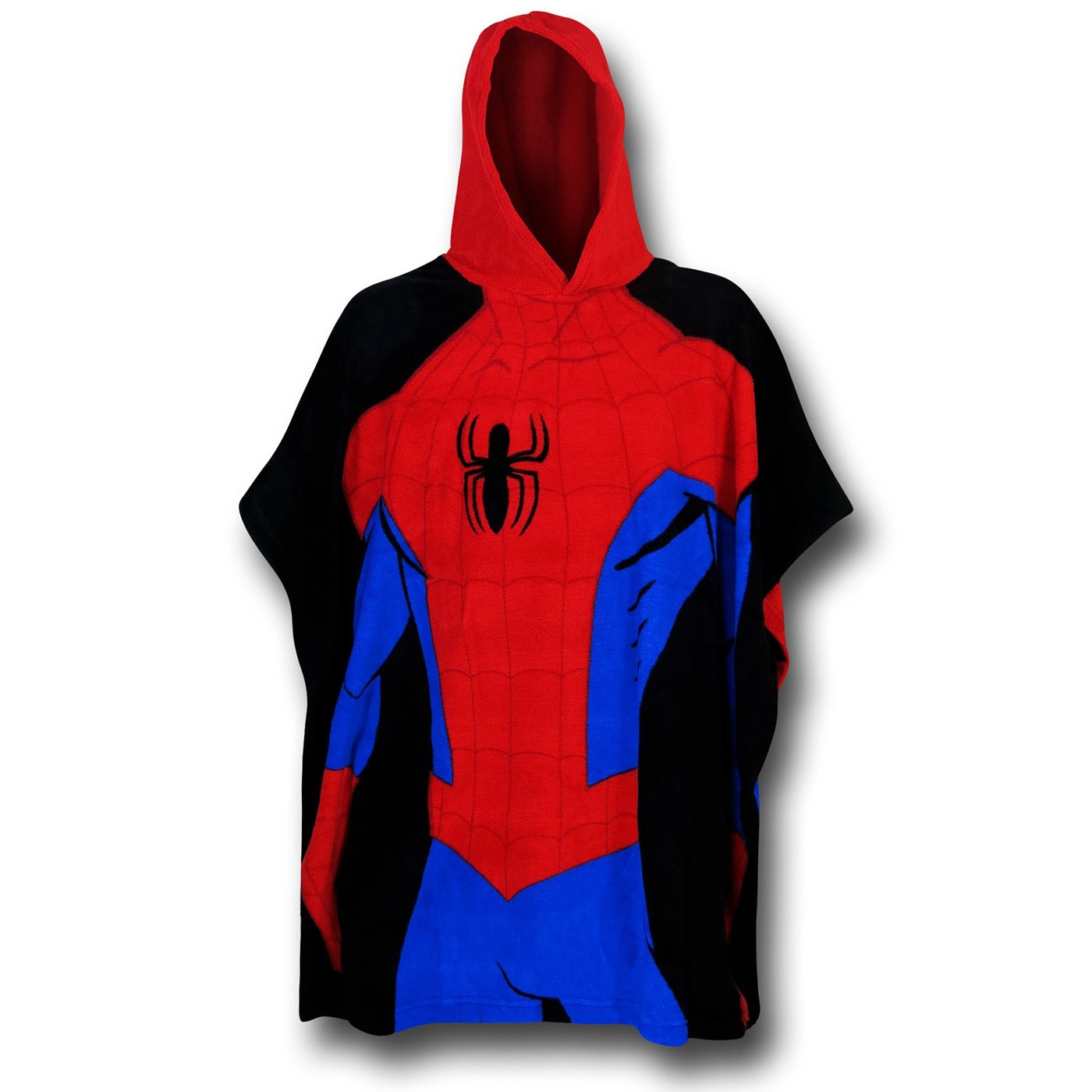 Spiderman Costume Kids Hooded Poncho, Black