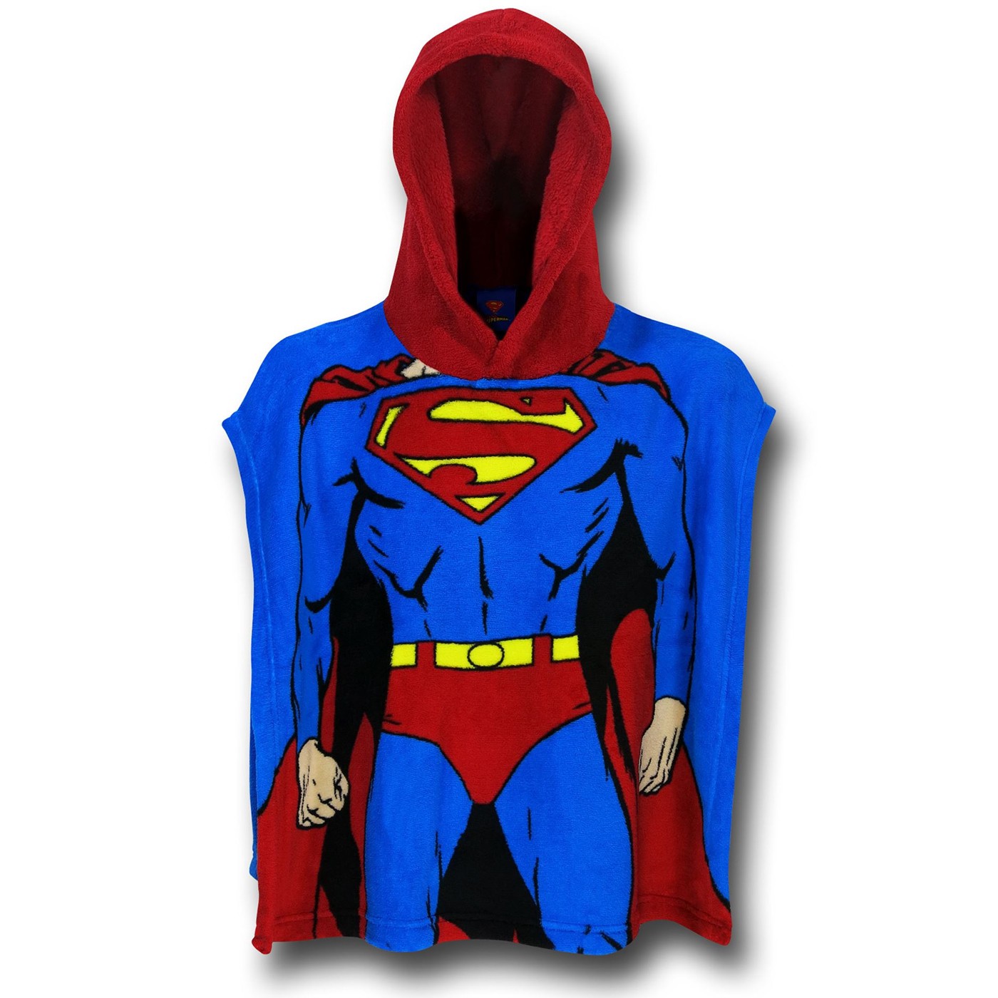 Superman Costume Toddler Hooded Poncho, Blue