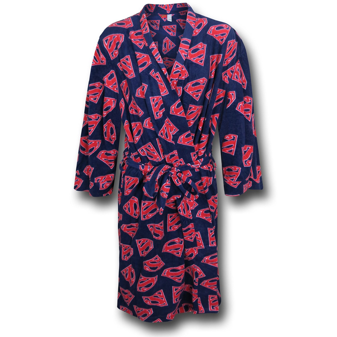 Superman Micro Fleece Men's Robe, Blue