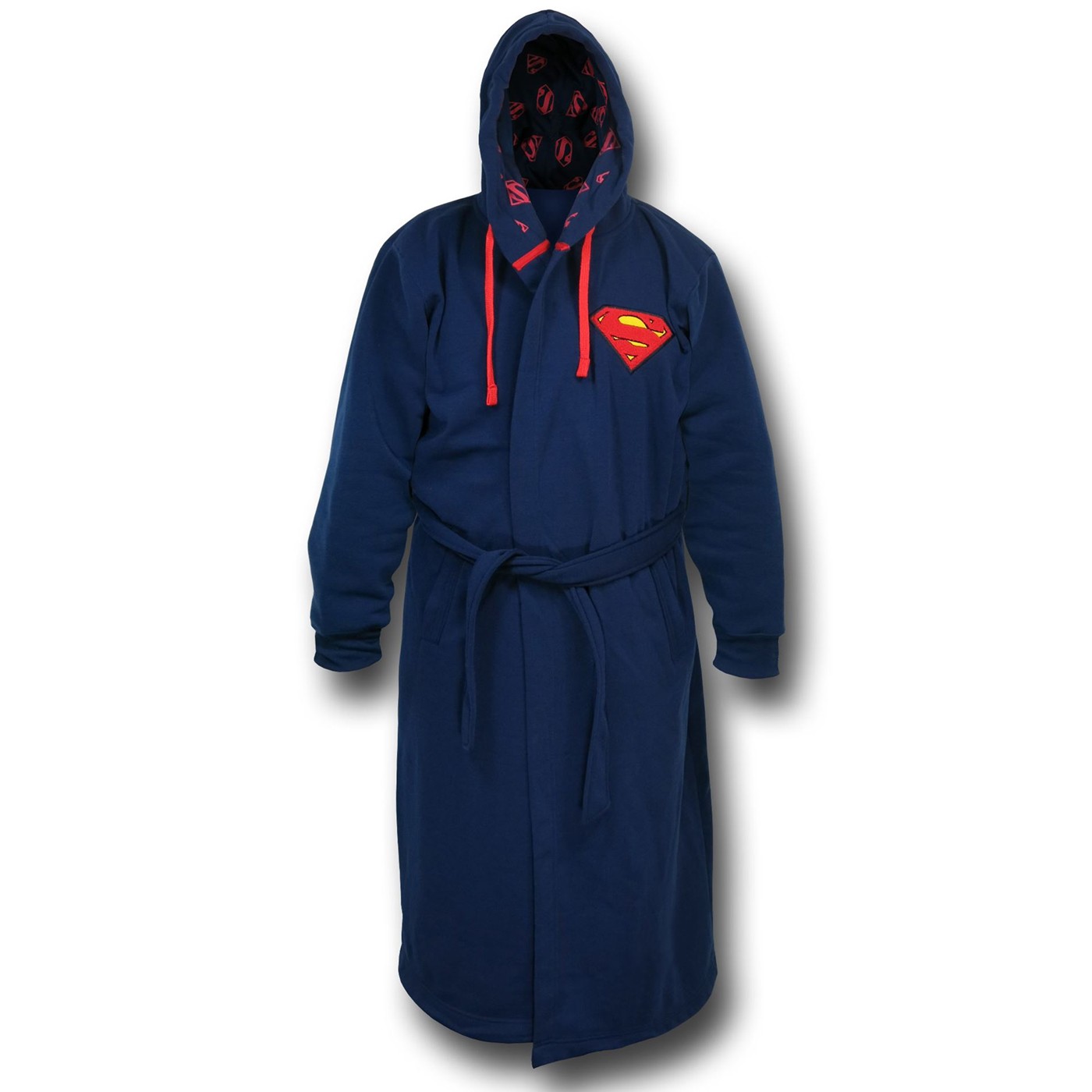 Superman Symbol Hooded Navy Robe, Blue