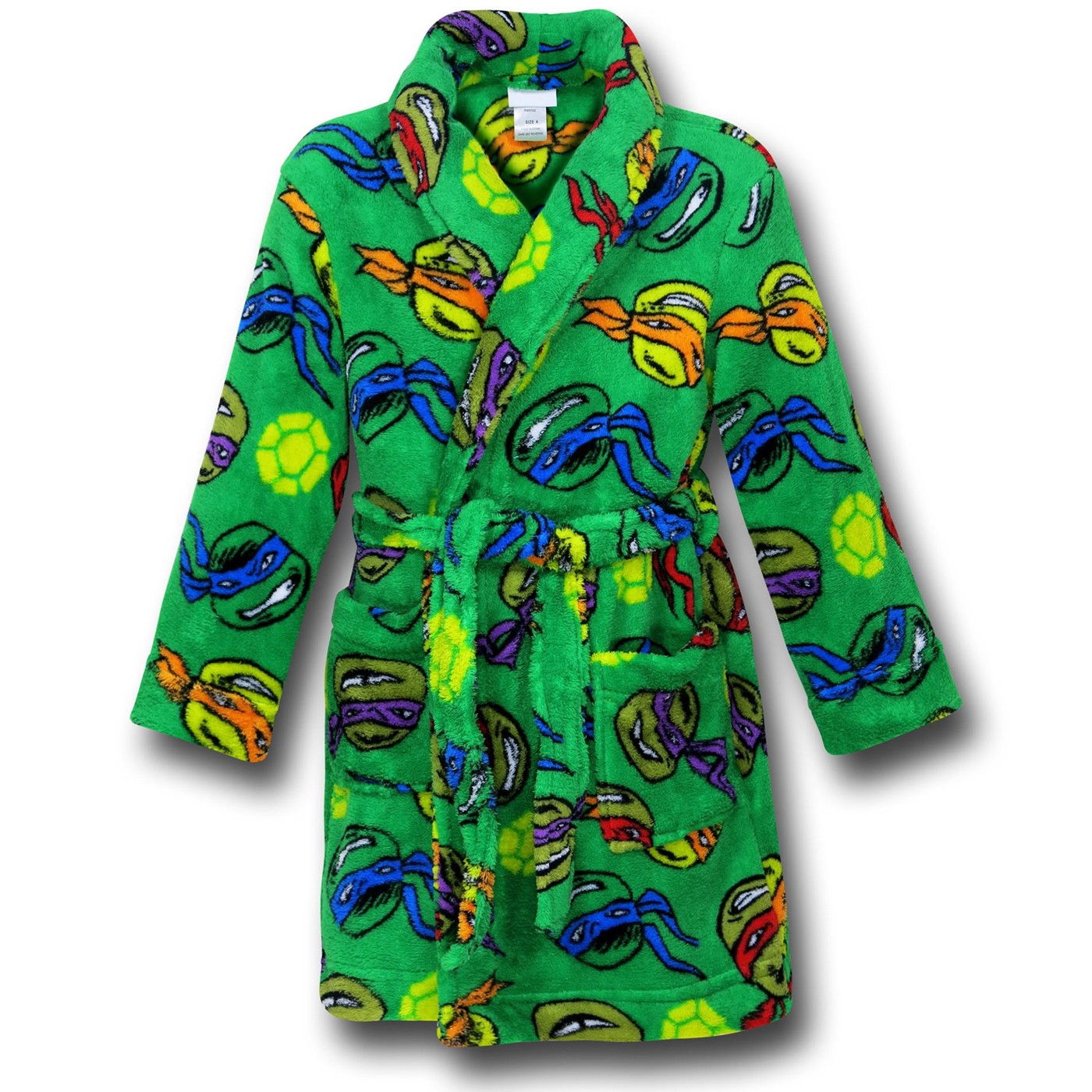 TMNT Turtle Faces Kids Robe, Green
