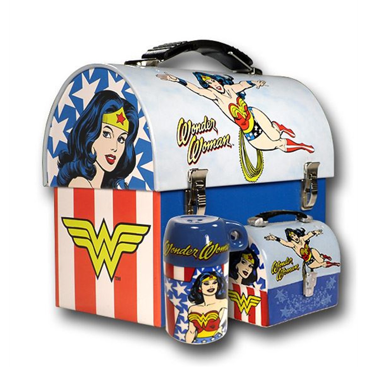 Wonder Woman Lunchbox Ceramic Salt & Pepper Set