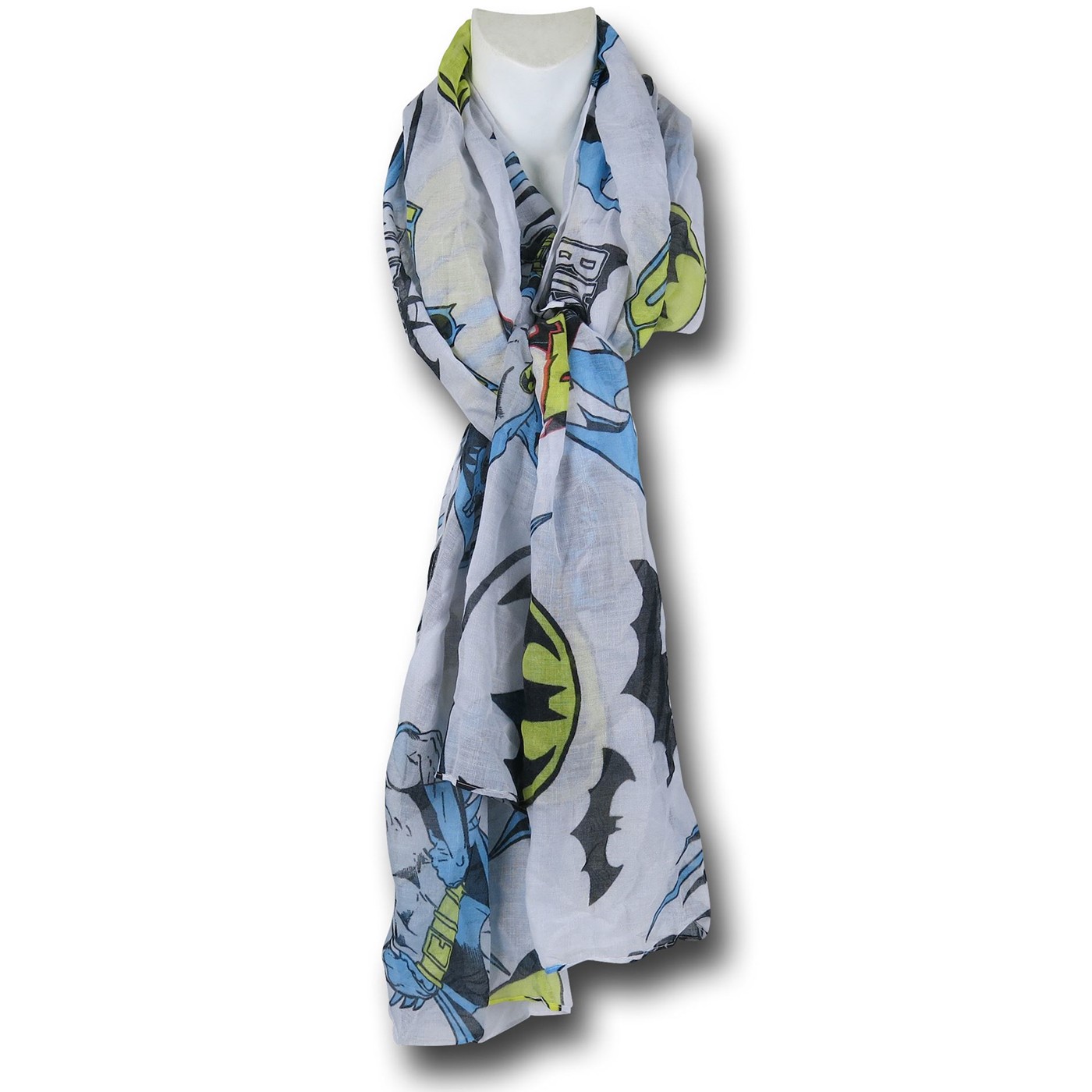 Batman Collage Women's Fashion Scarf, White