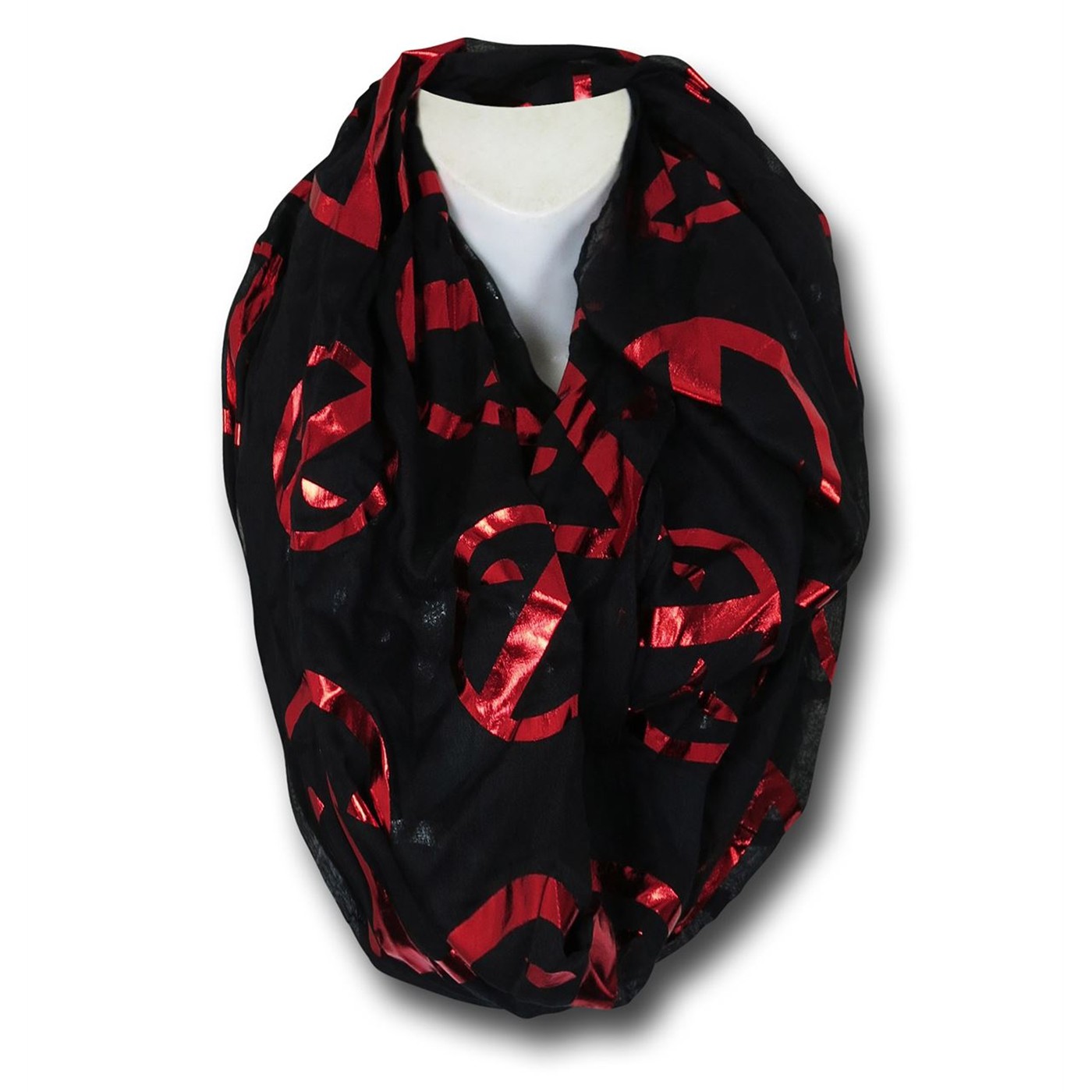 Deadpool Foil Women's Infinity Scarf, Black