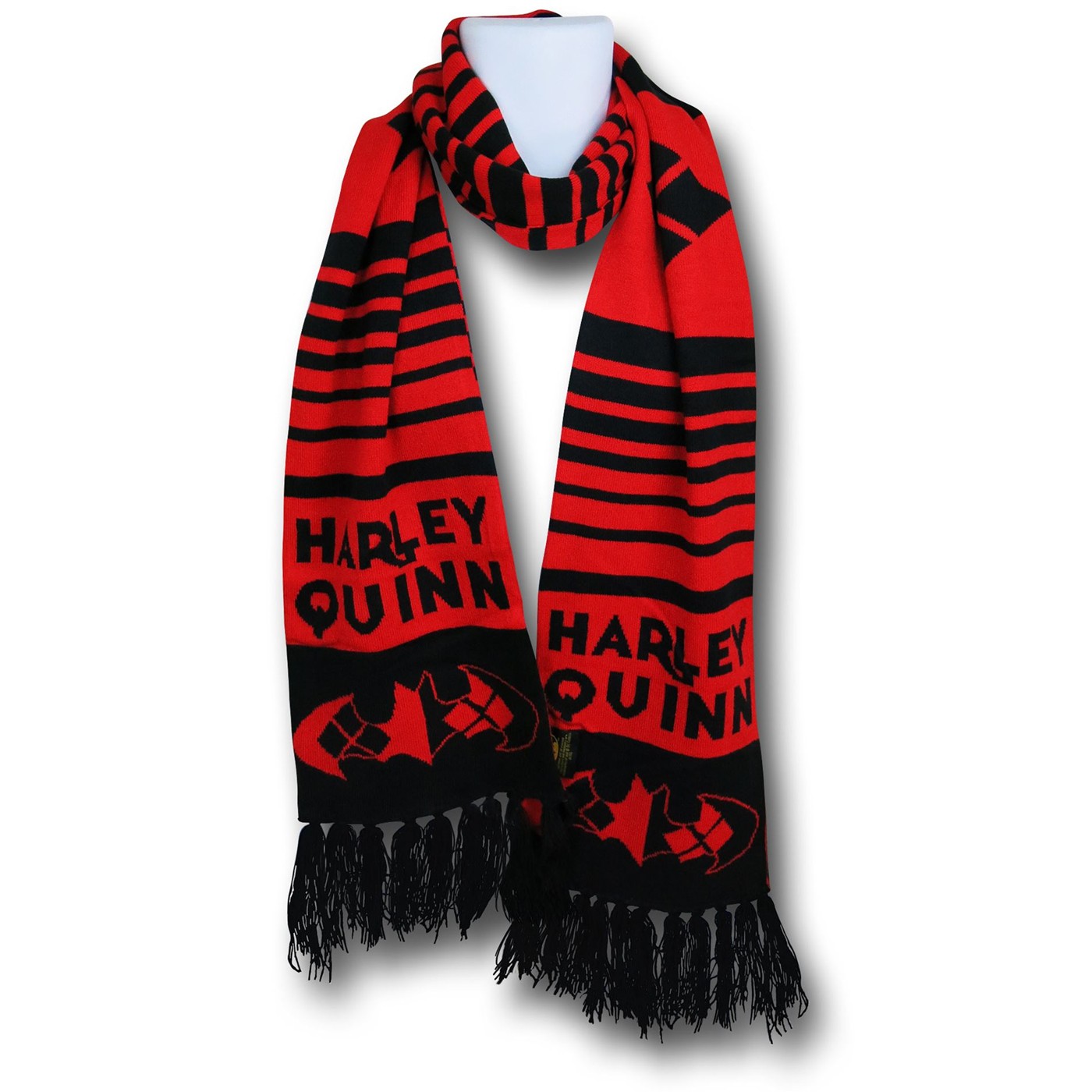 Harley Quinn Logo & Symbols Scarf, Red