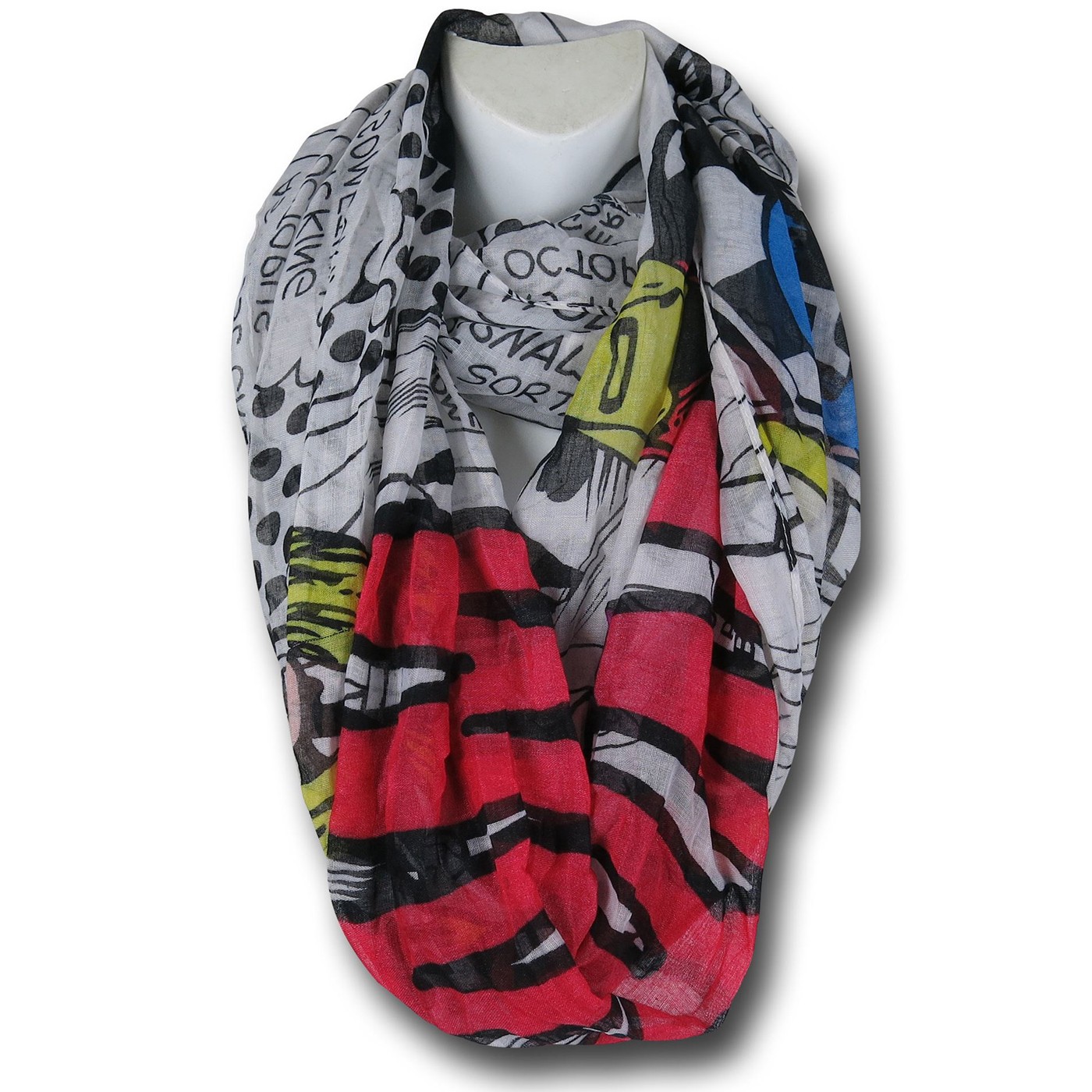 Marvel Comic Women's Infinity Scarf, White