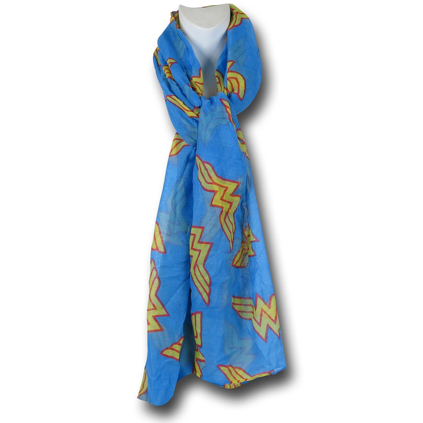 Wonder Woman Symbols Women's Fashion Scarf, Blue