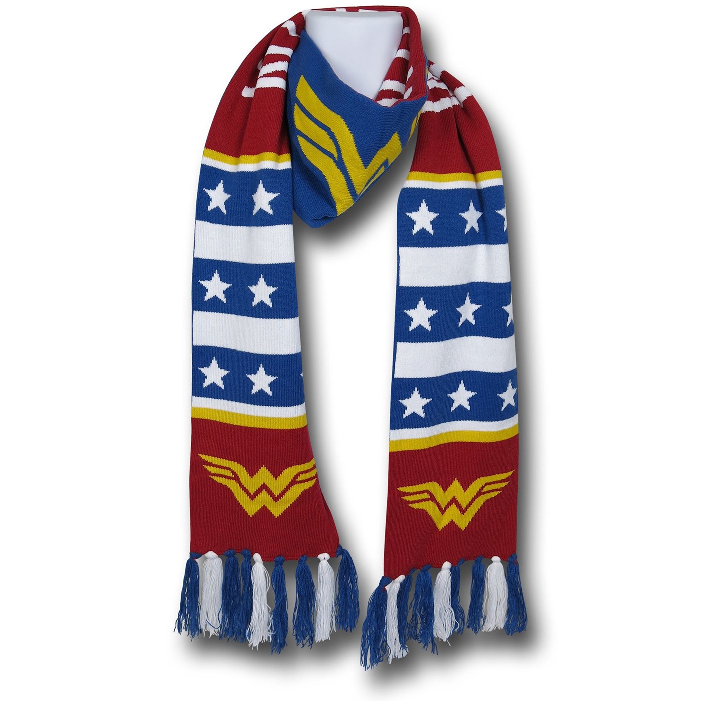 Wonder Woman Symbol & Stars Scarf, Blue