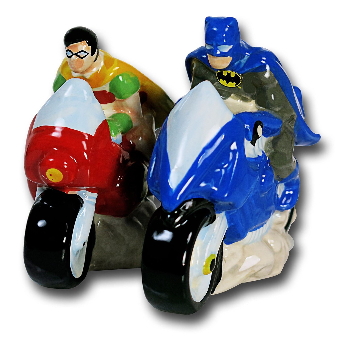 Batman and Robin Cycle Salt and Pepper Shakers, Blue