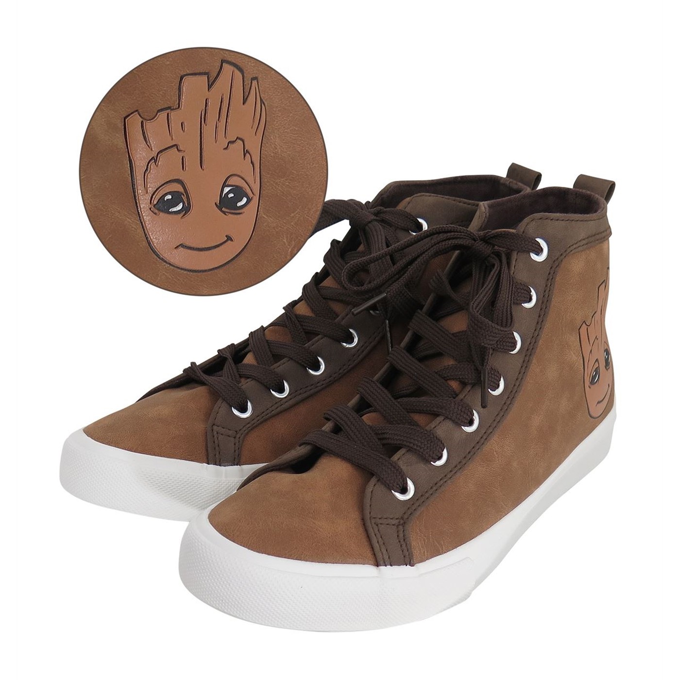 GOTG Baby Groot Men's High Top Sneakers, Brown