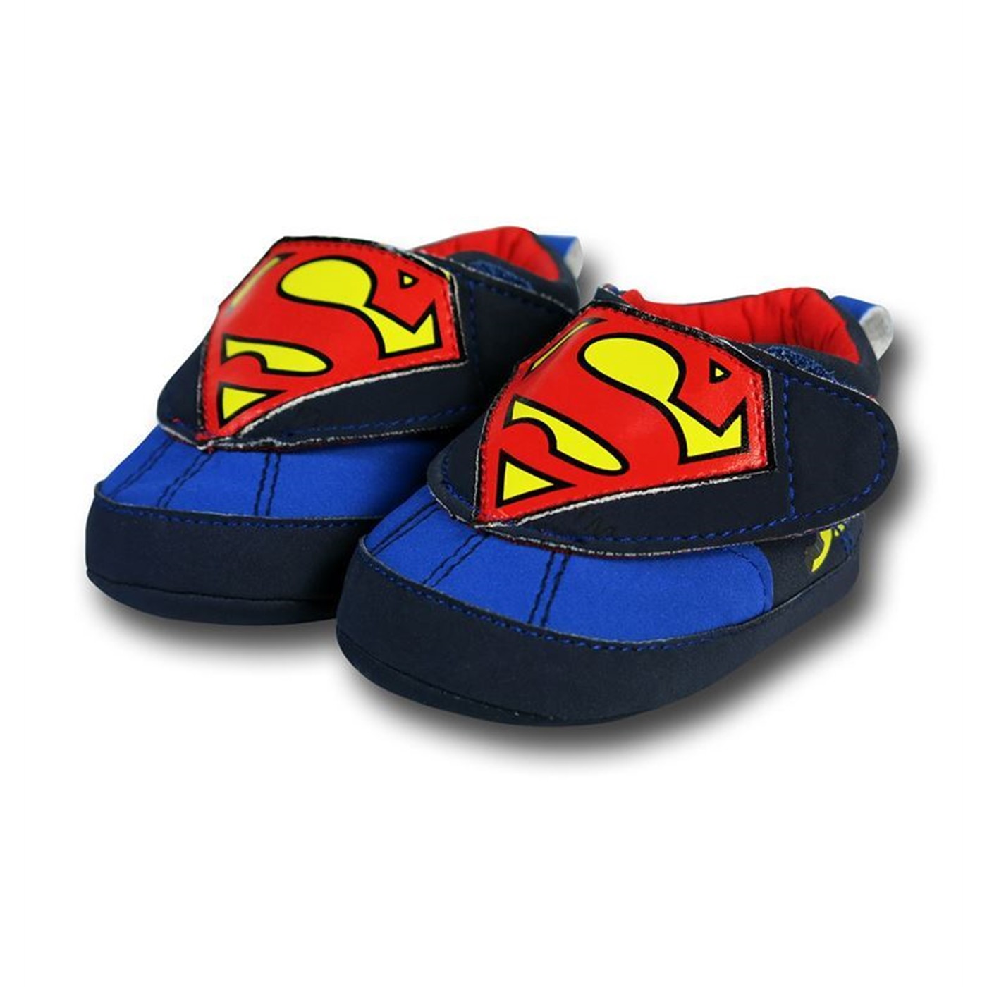 Superman Symbol Soft Velcro Infant Shoes, Black