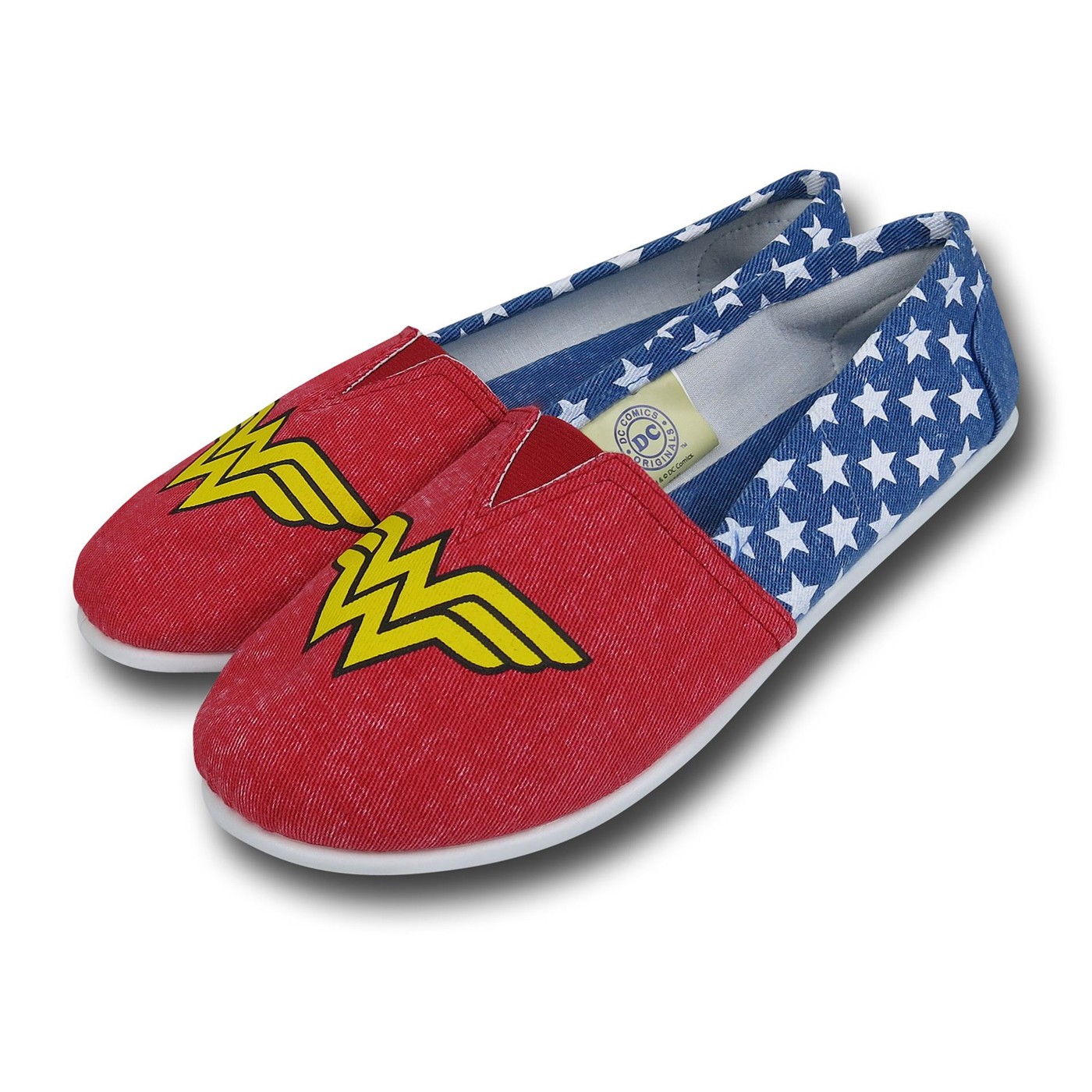 Wonder Woman All-Over Print Women's Slip-On Shoes, Red