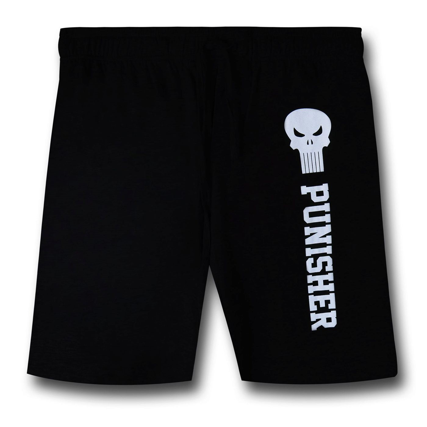 Punisher Symbol & Text Sweat Shorts, Black