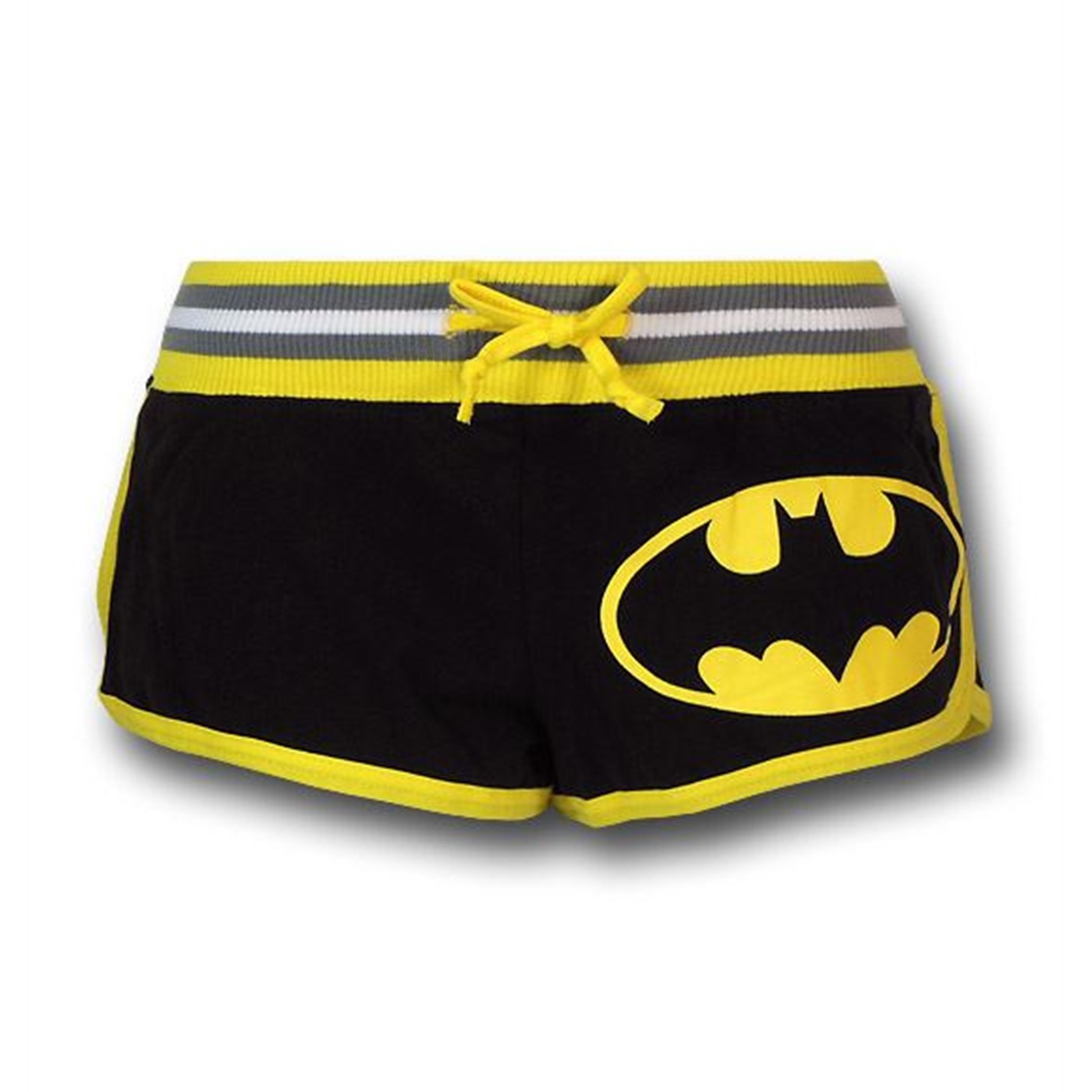 Batman Women's Striped Logo Short Shorts, Black
