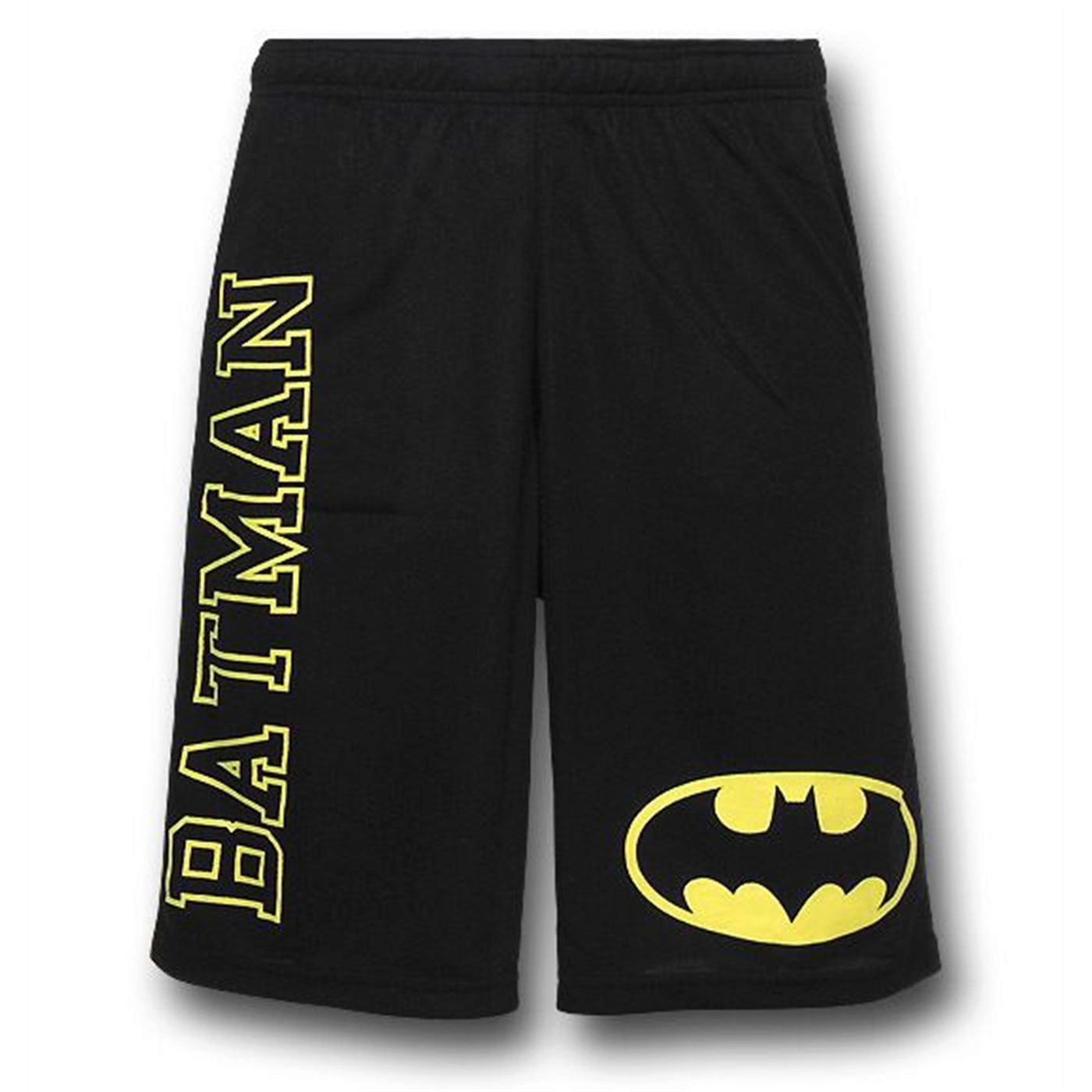 Batman Logo and Symbol Mesh Shorts, Black