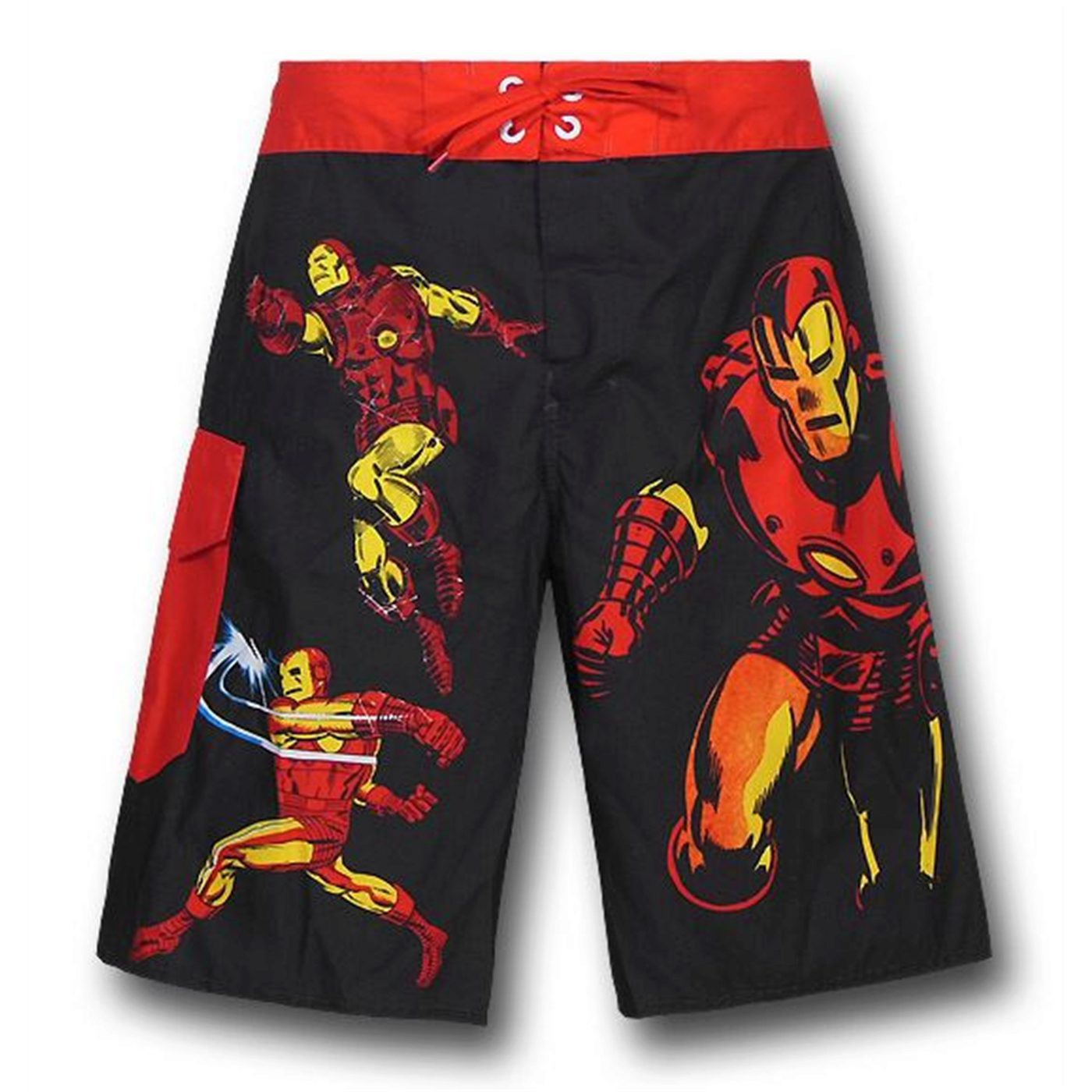 Iron Man Action Images Board Shorts, Black