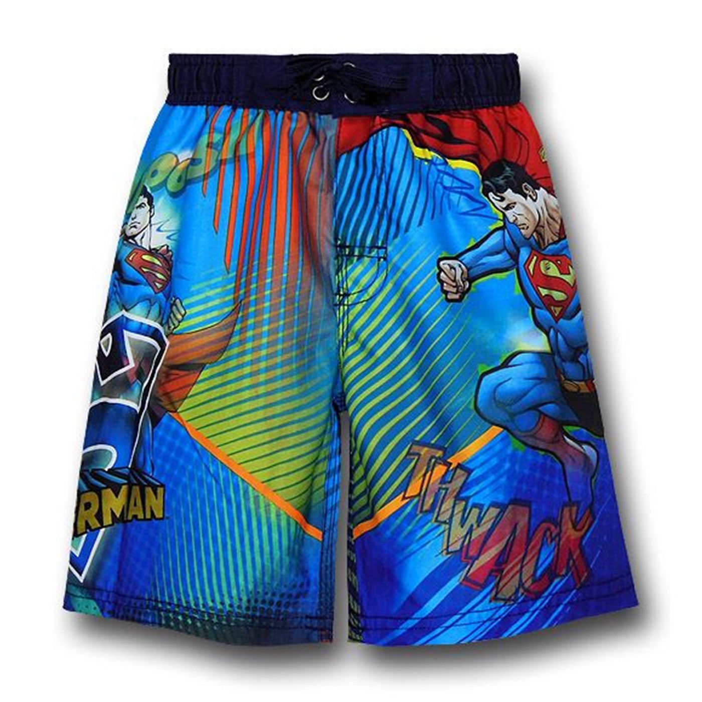 Superman All-Over Print Kids Board Shorts, Blue