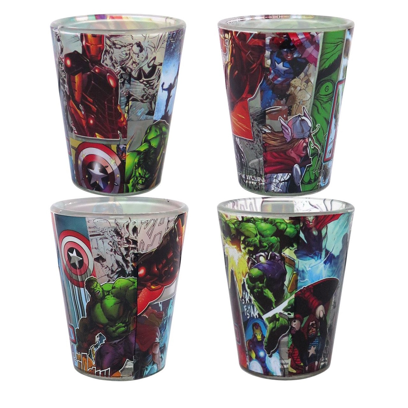 Marvel Avengers 4 Pc Shot Glass Set