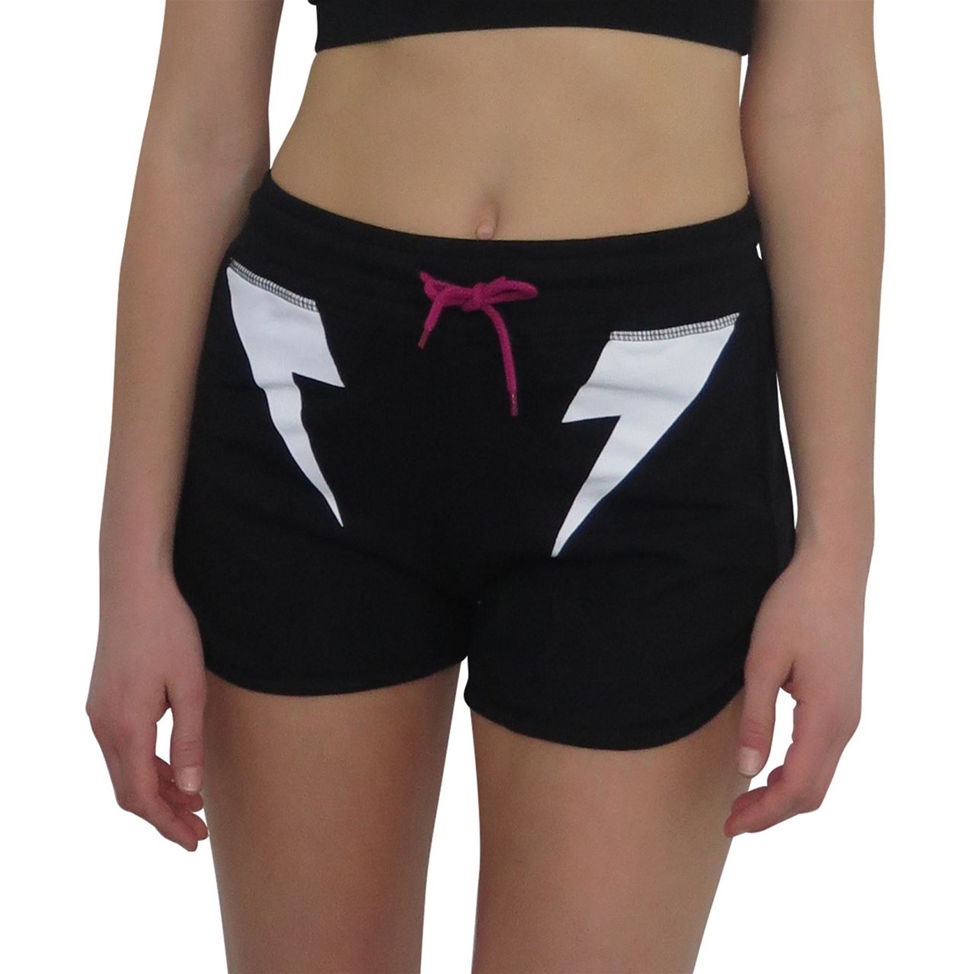 Spider Gwen Women's Costume French Terry Shorts, Black