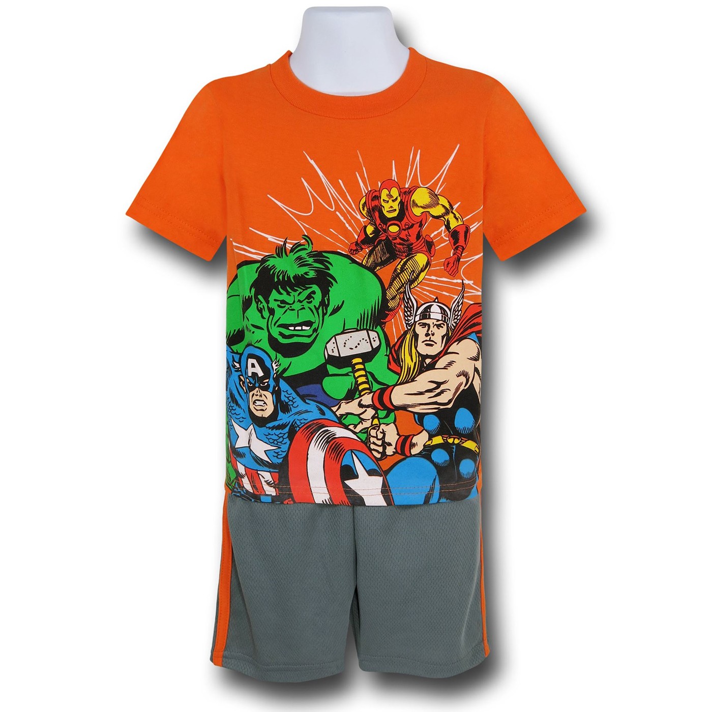Avengers Retro Kids Shorts Set, Orange
