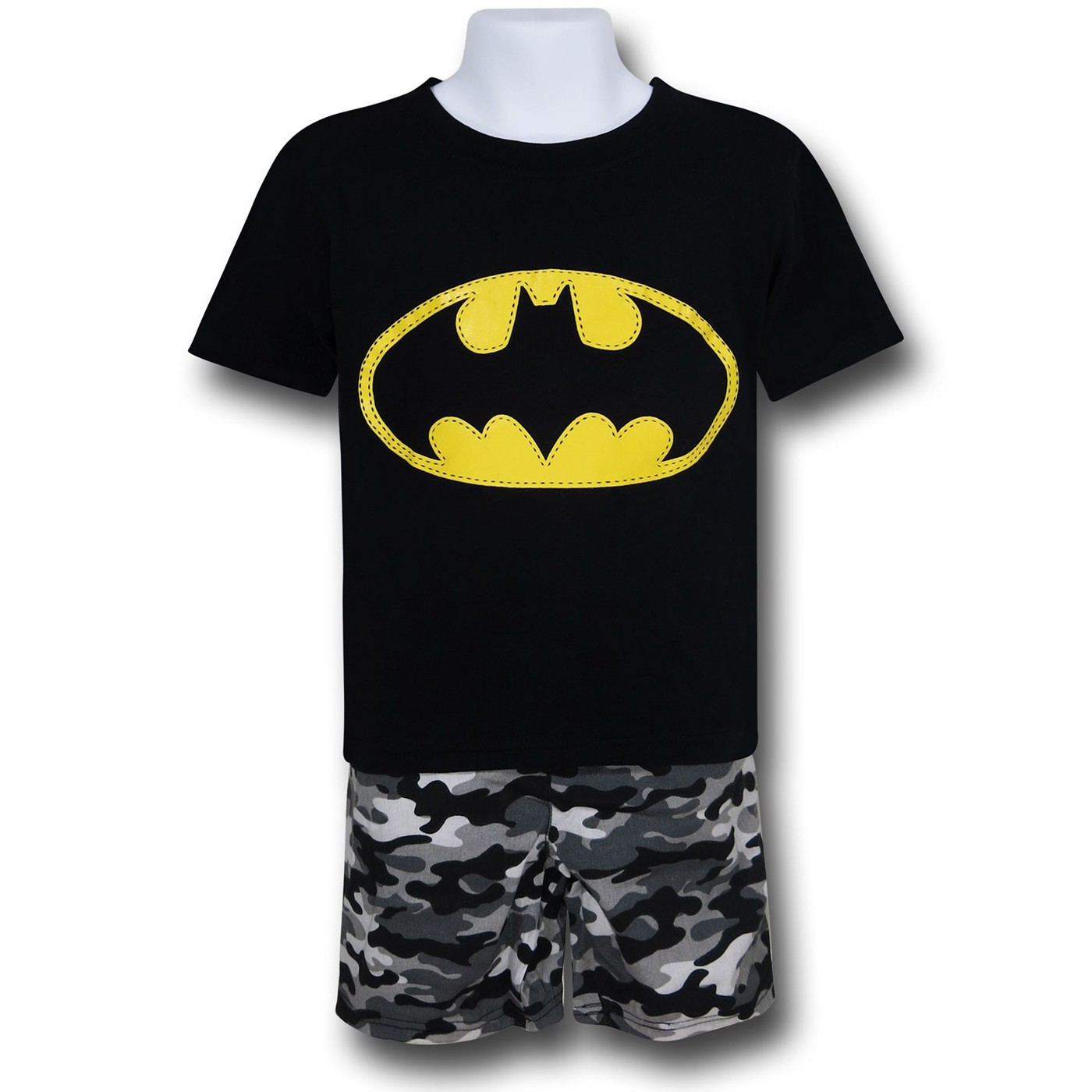 Batman Kids Symbol Camo Shorts Set, Black