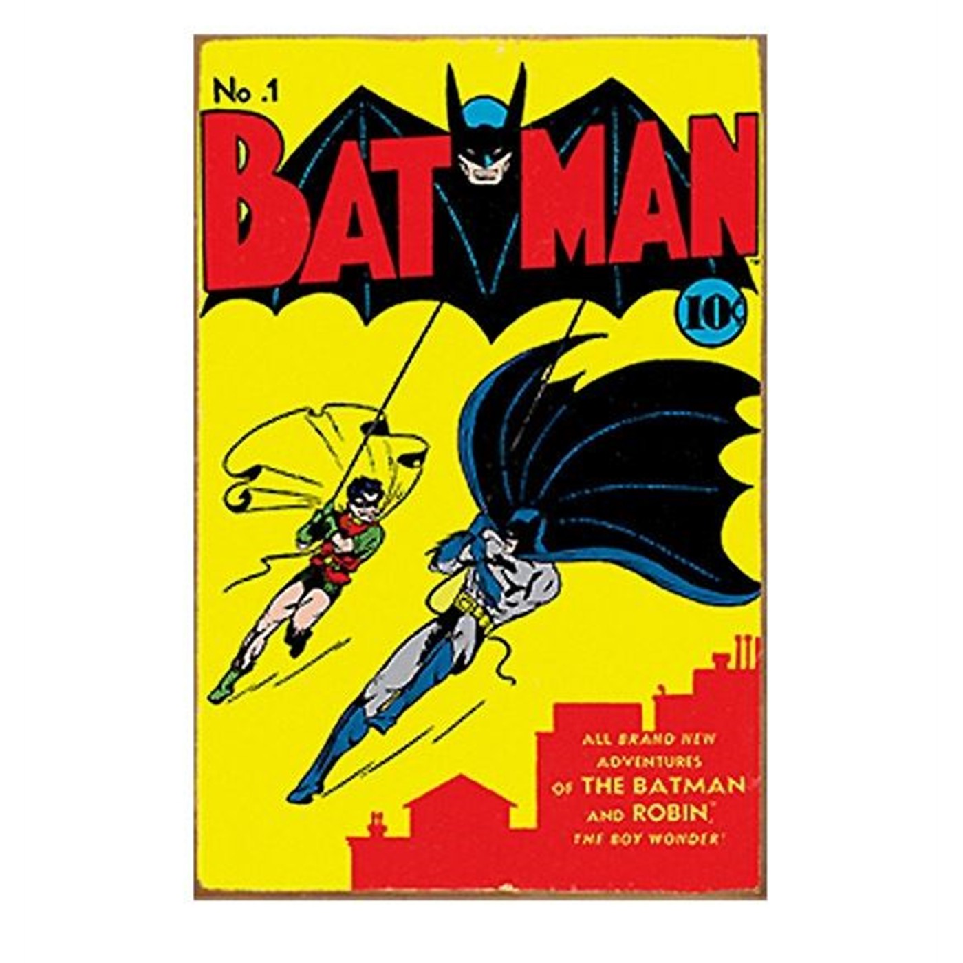 Batman Issue #1 Comic Cover Tin Sign, Yellow