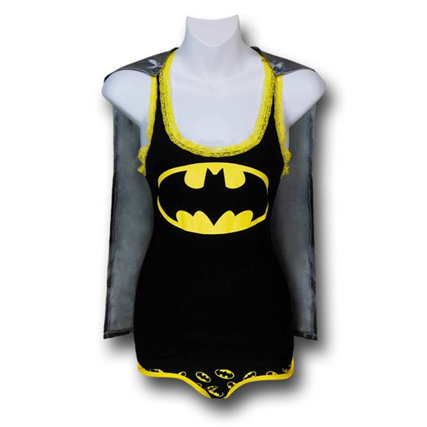 Batgirl Women's Caped Sleep Tank and Bottoms, Black