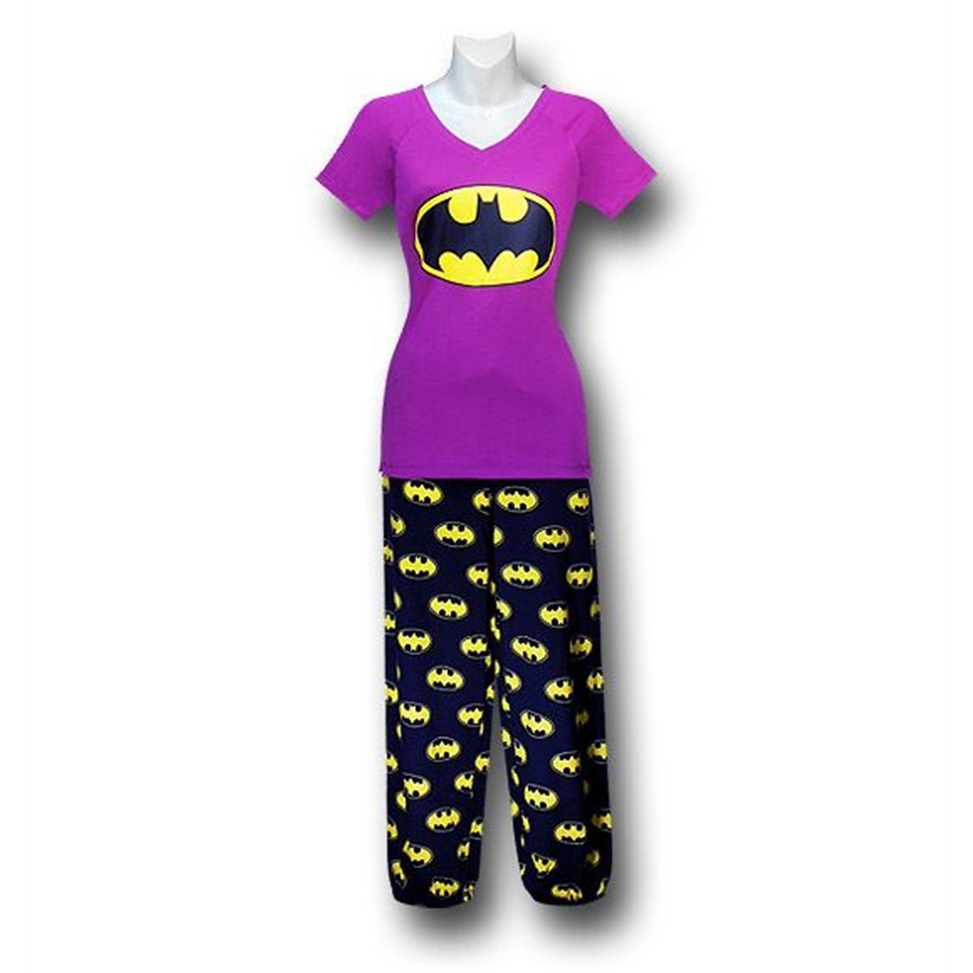 Batman V-Neck Juniors Sleep Set, Purple