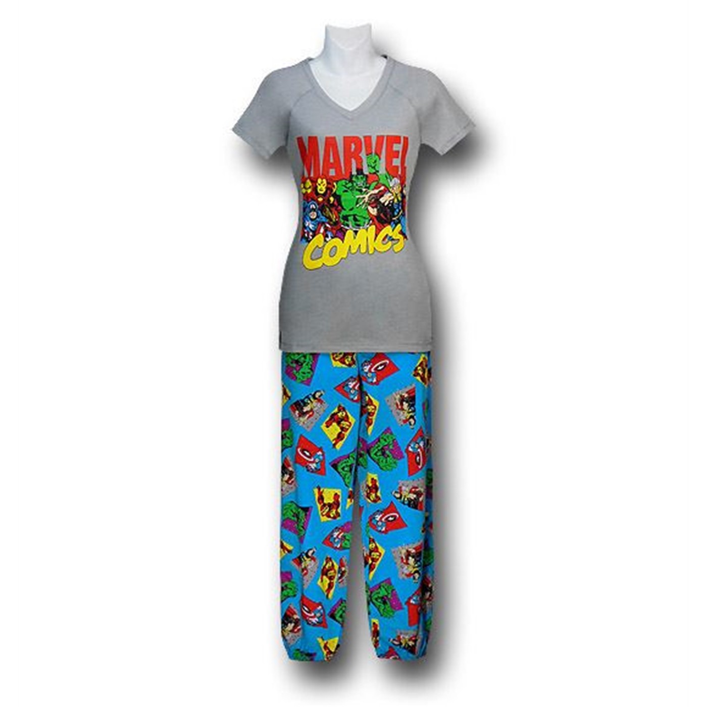 Marvel V-Neck Juniors Sleep Set, Grey