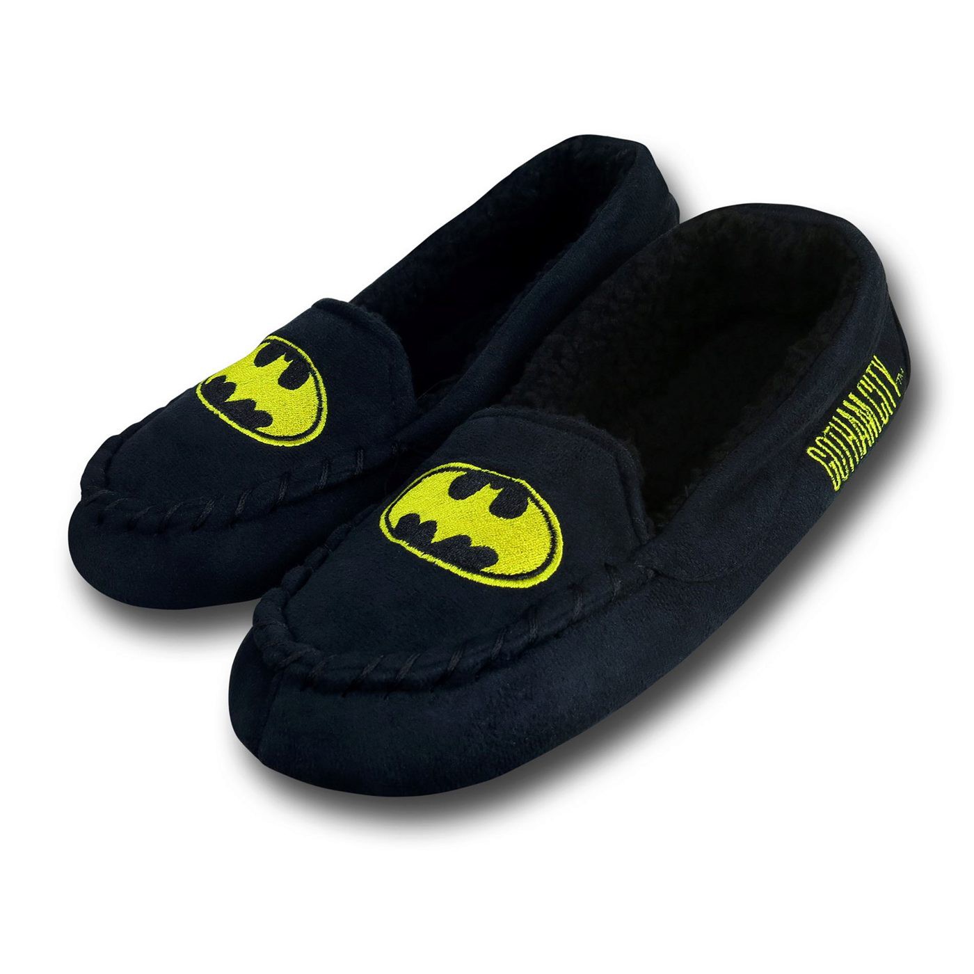 Batman Moccasin Slippers, Black