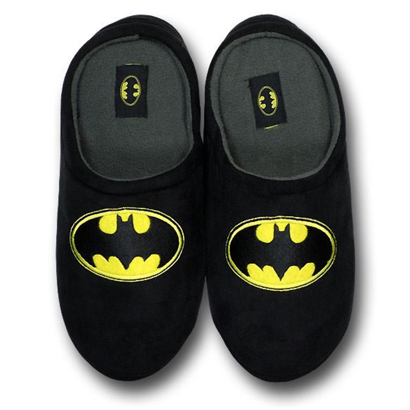 Batman Symbol Polar Fleece Slippers, Black