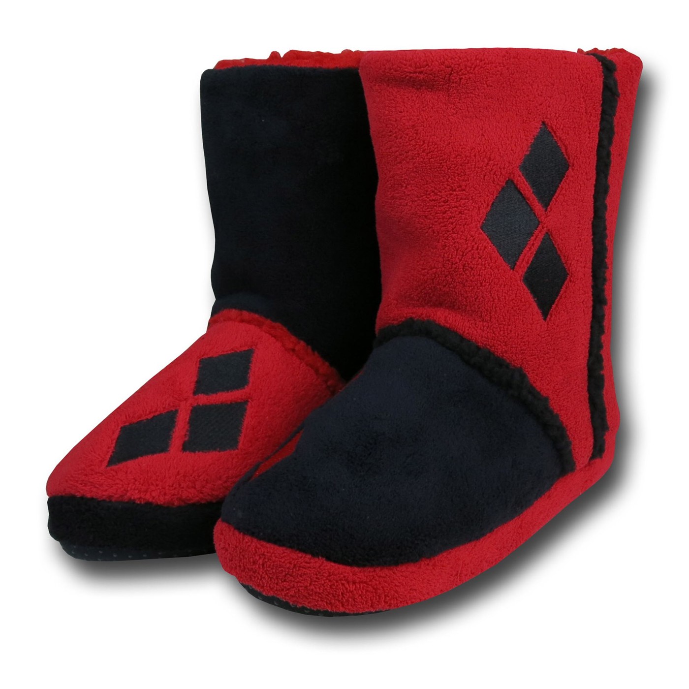 Harley Quinn Women's Boot Slippers, Red