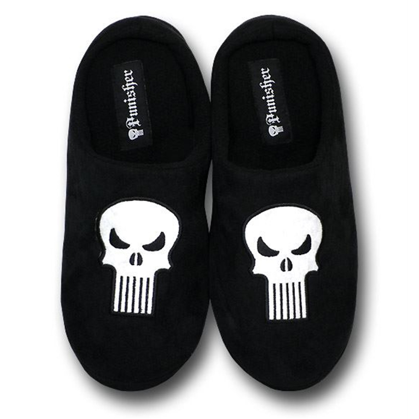 Punisher Symbol Polar Fleece Slippers, Black