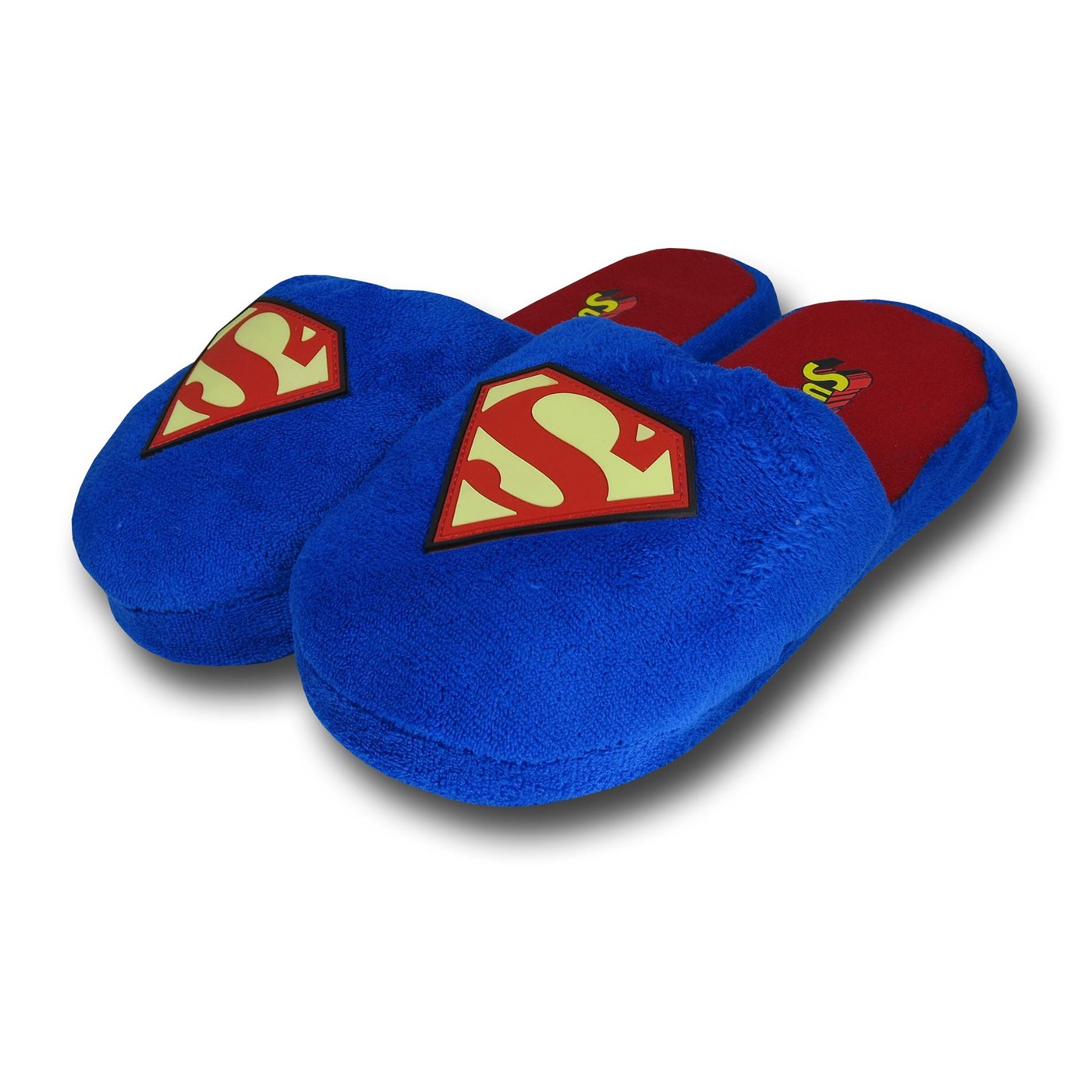 Superman Glow In The Dark Symbol Slippers, Blue